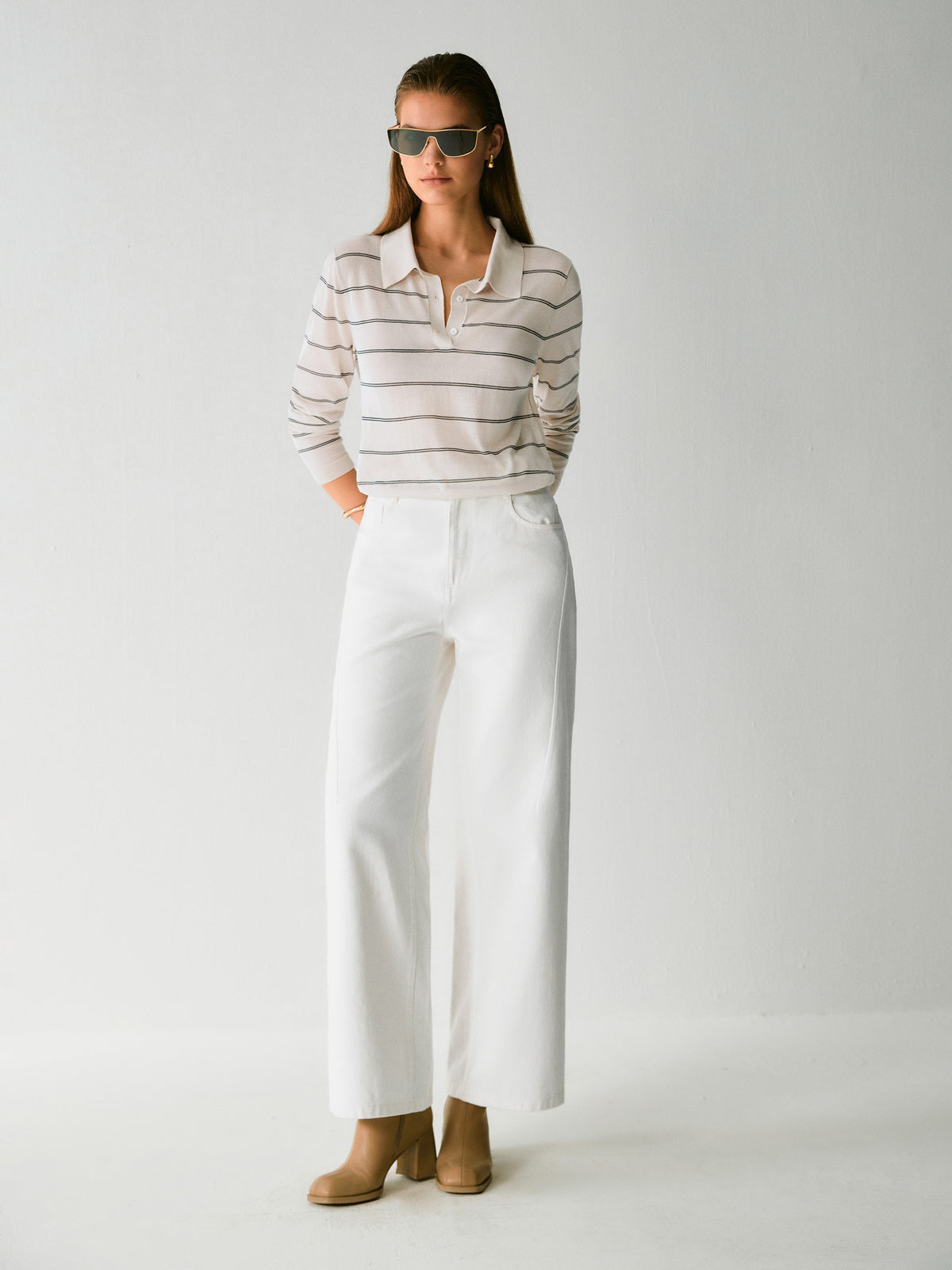 Eleanor White Wide Leg Jeans