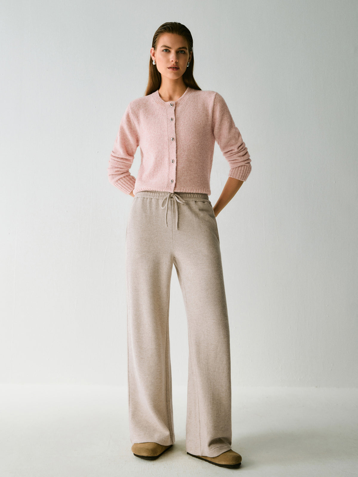 MAYA WOOL CASHMERE STRAIGHT LEG PANTS