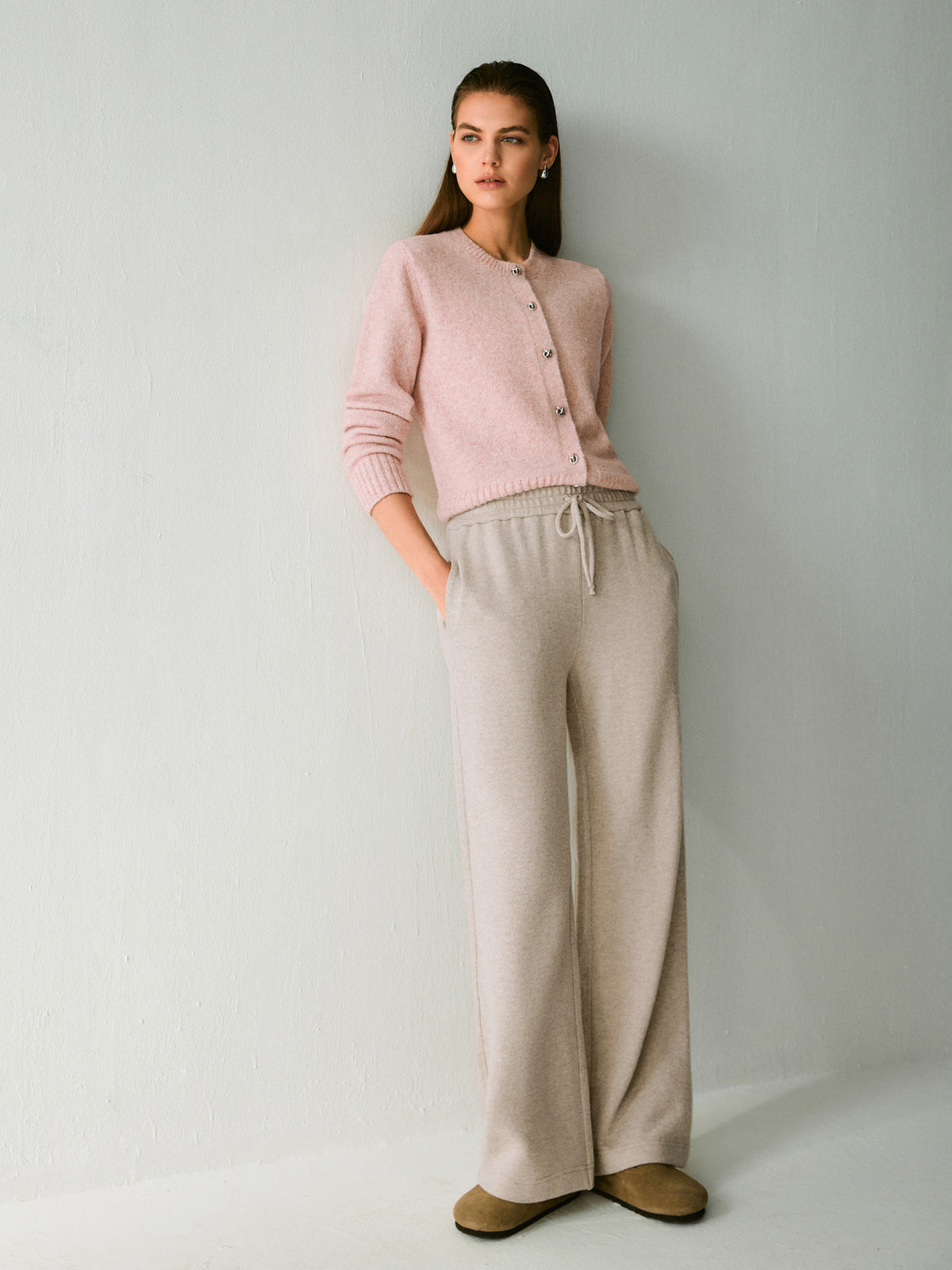 MAYA WOOL CASHMERE STRAIGHT LEG PANTS