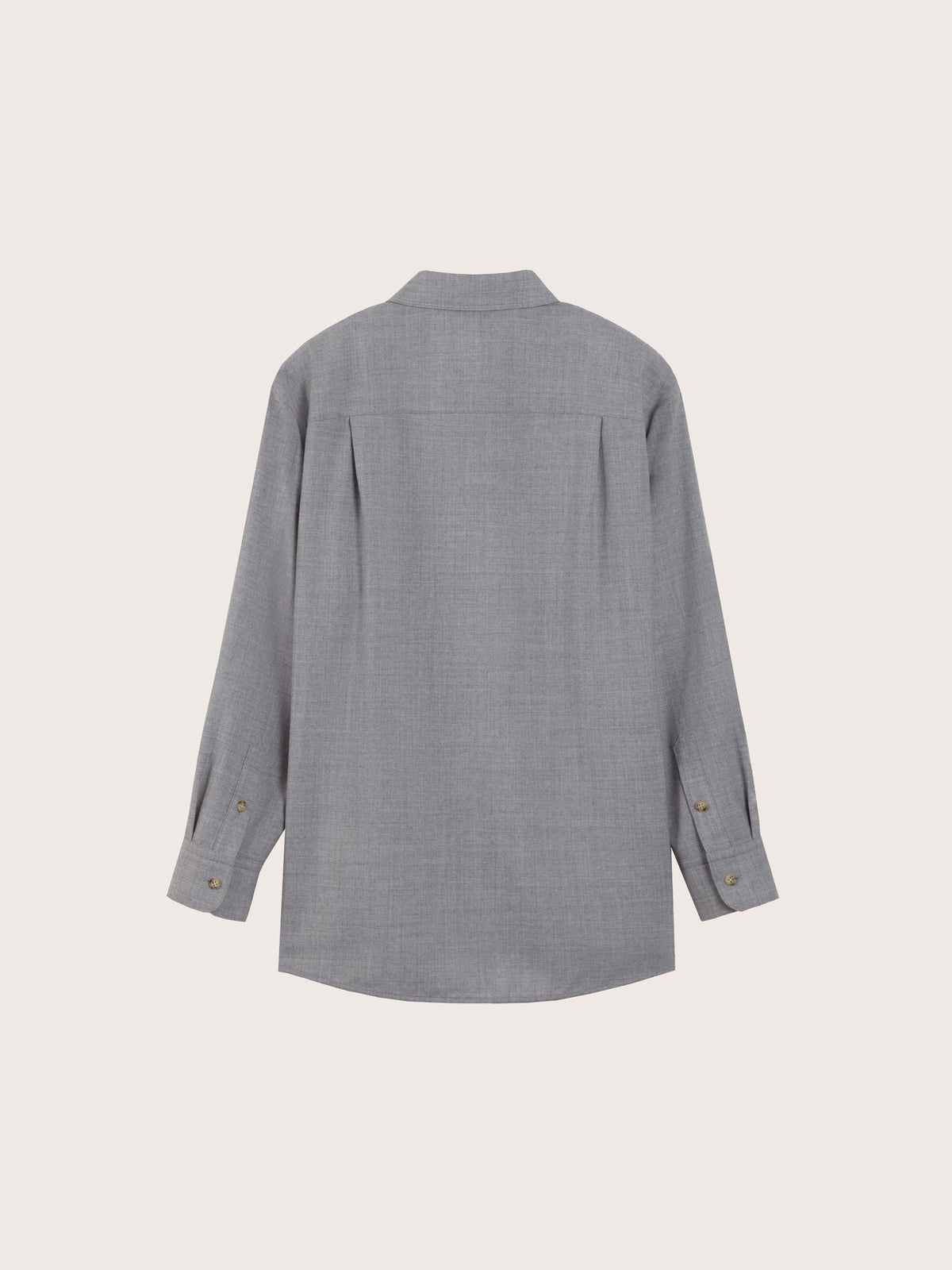 SKY WOOL LONG SLEEVE BUTTON DOWN BLOUSE