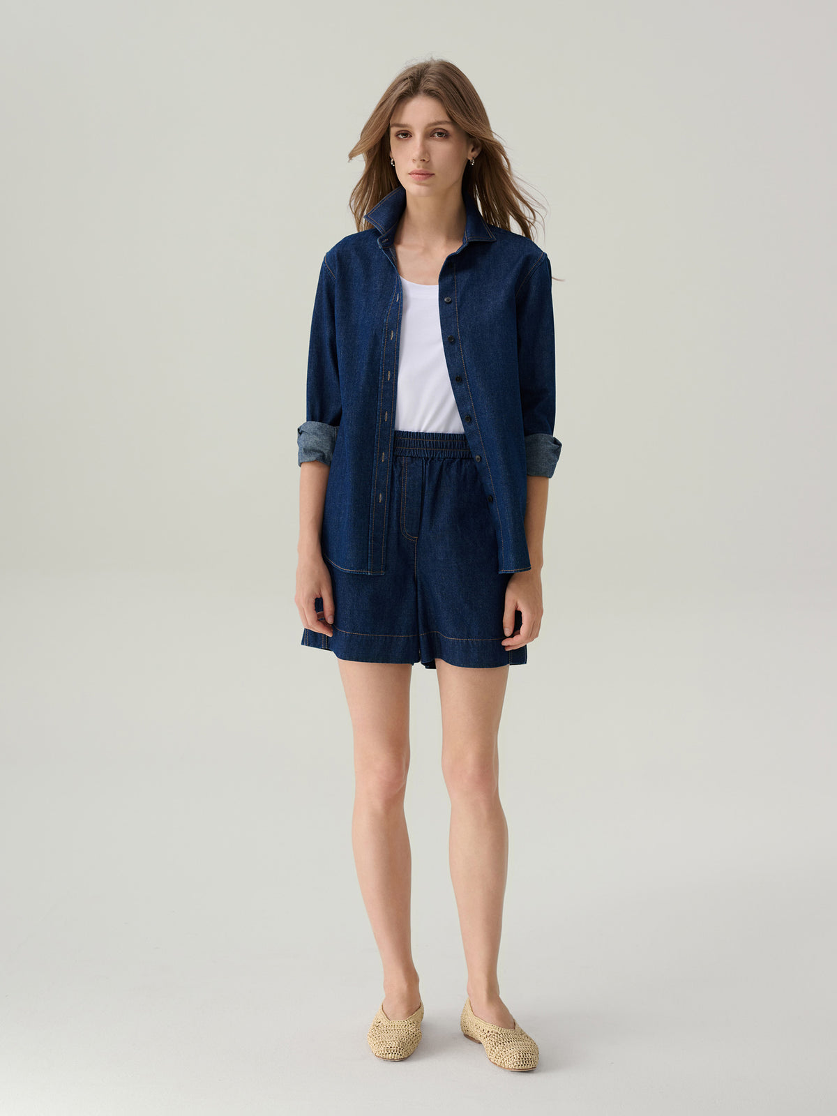 Daphne Dark Denim Button Down Top