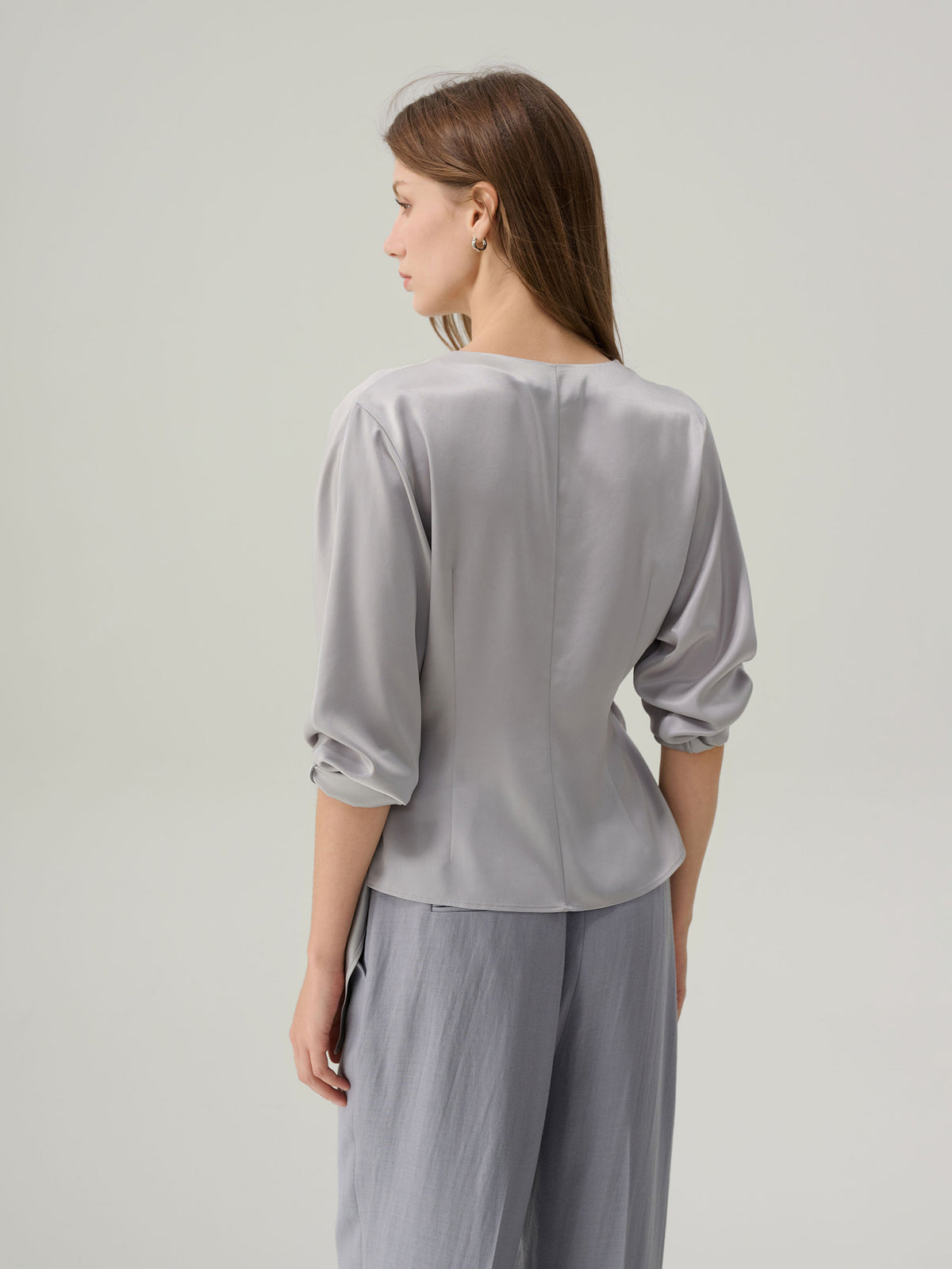 Juliette Satin Wrap 
Blouse