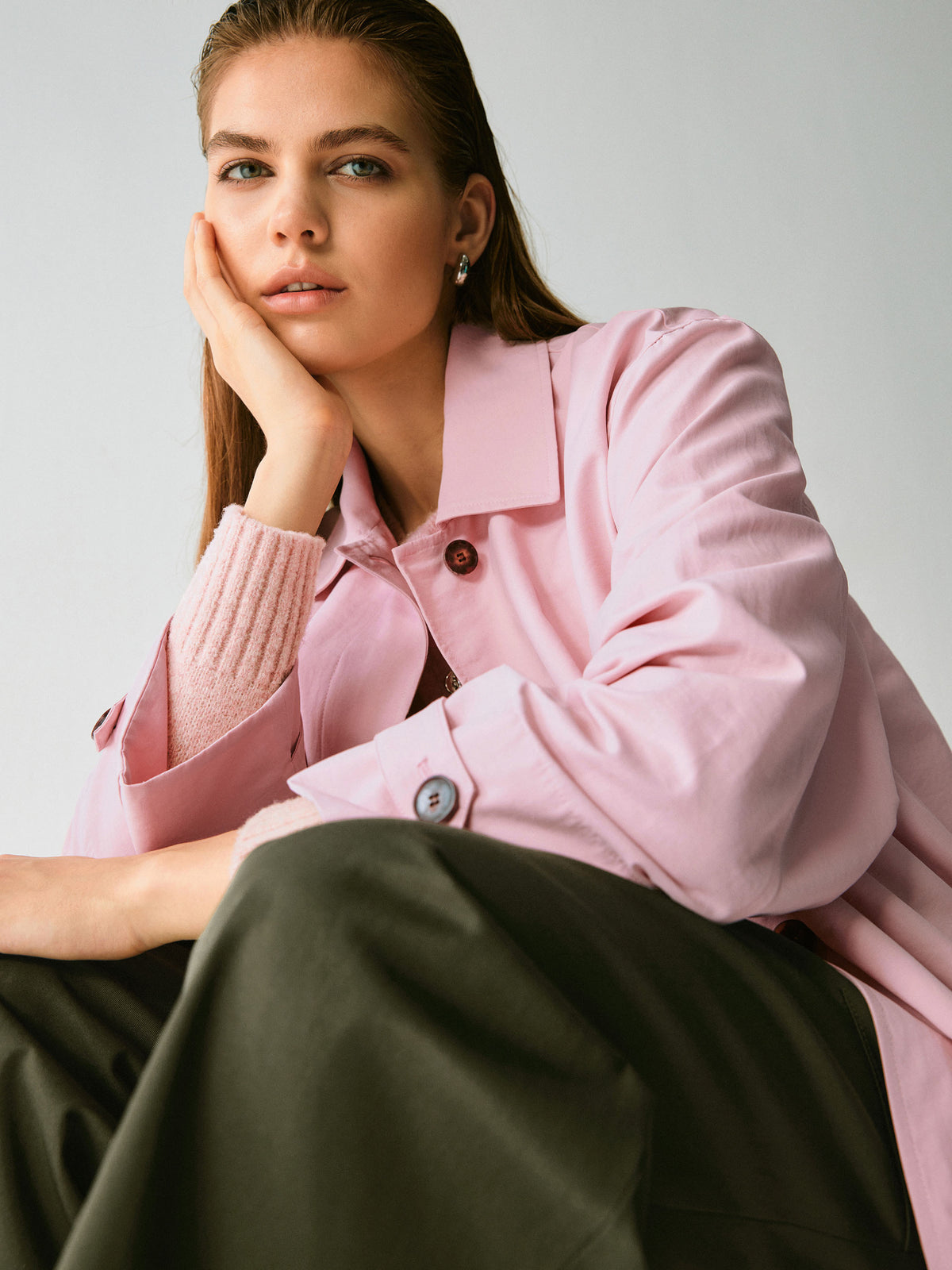 Rose Trench Coat