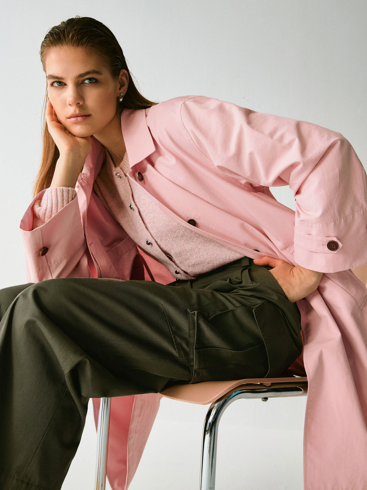 Rose Trench Coat