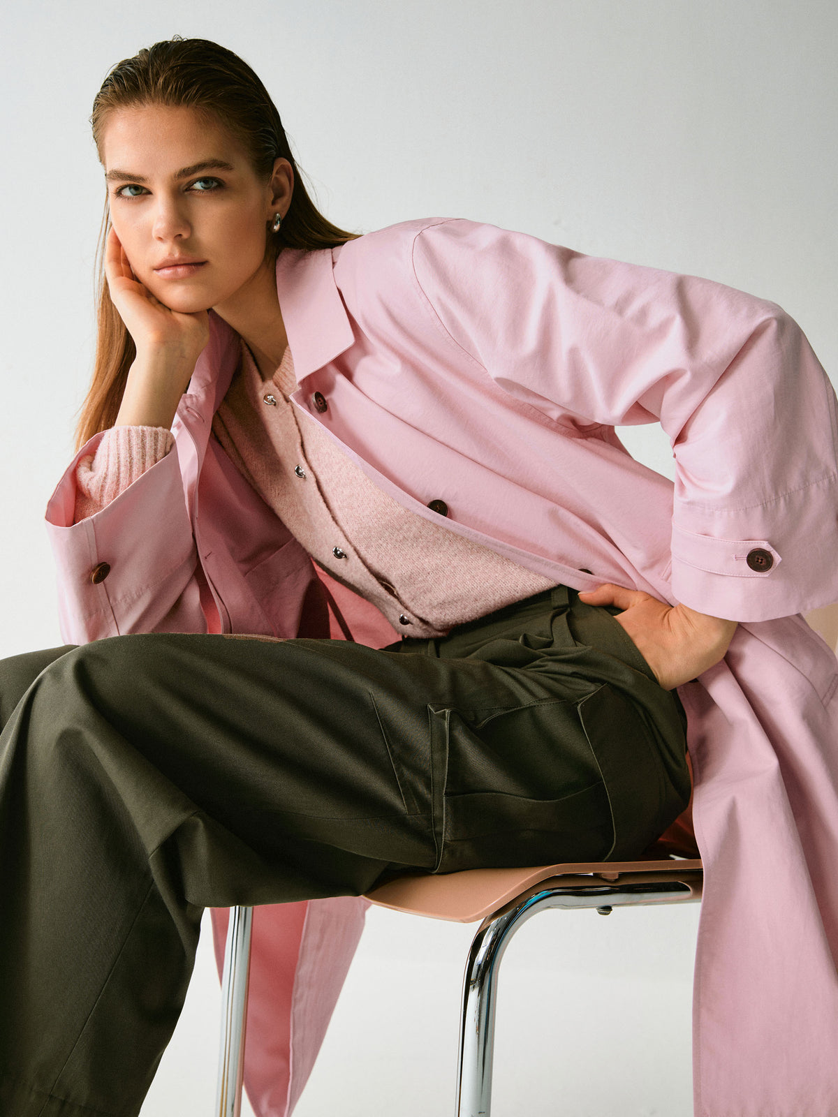 Rose Trench Coat