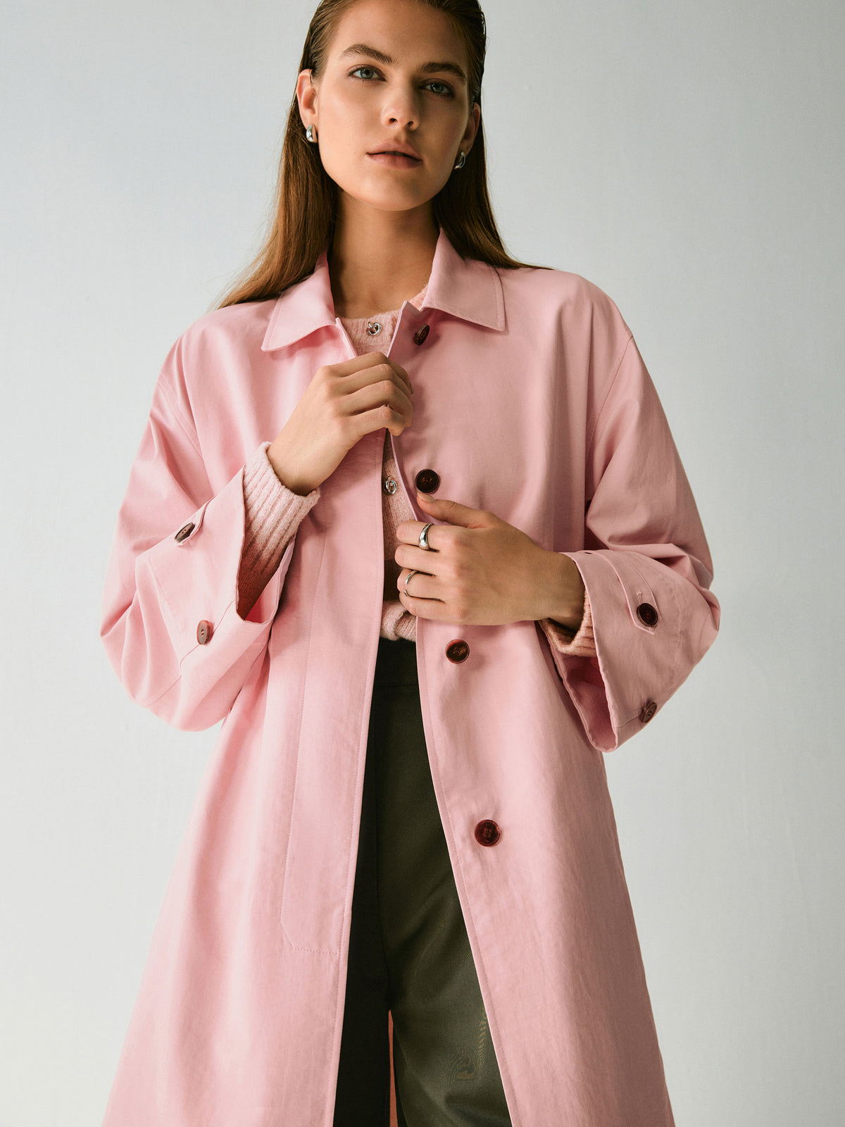 Rose Trench Coat