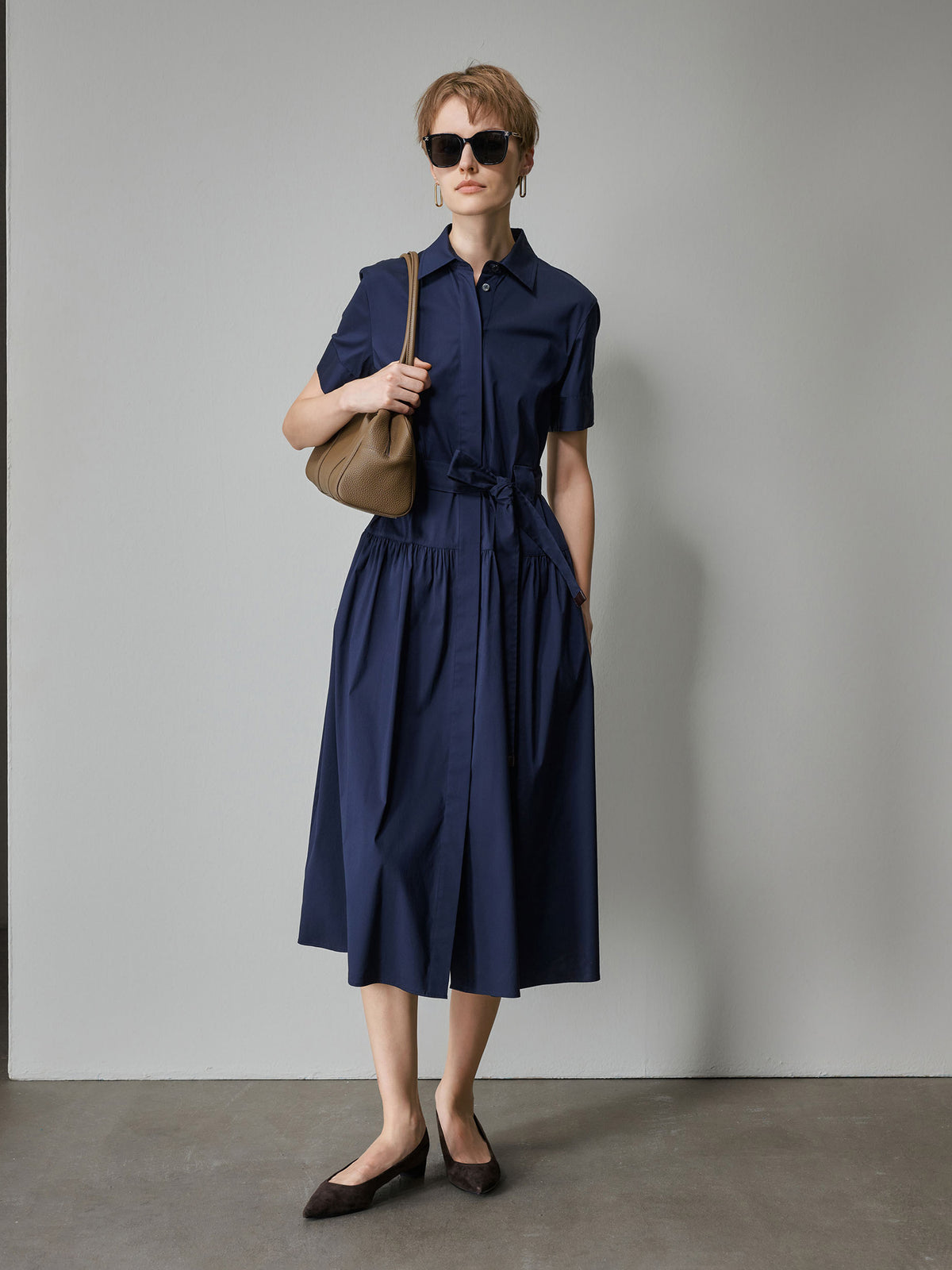 Chloe Navy Midi Dress