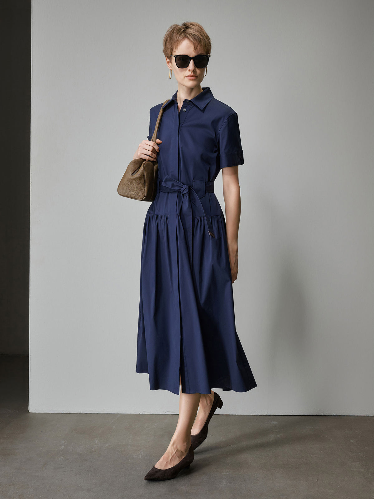 Chloe Navy Midi Dress