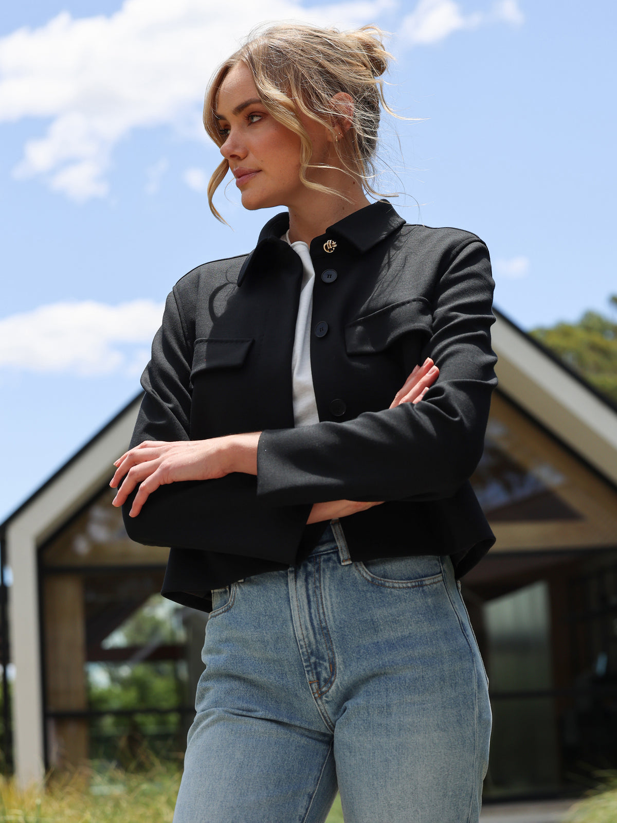 Maxine Wool Blend Cropped Jacket