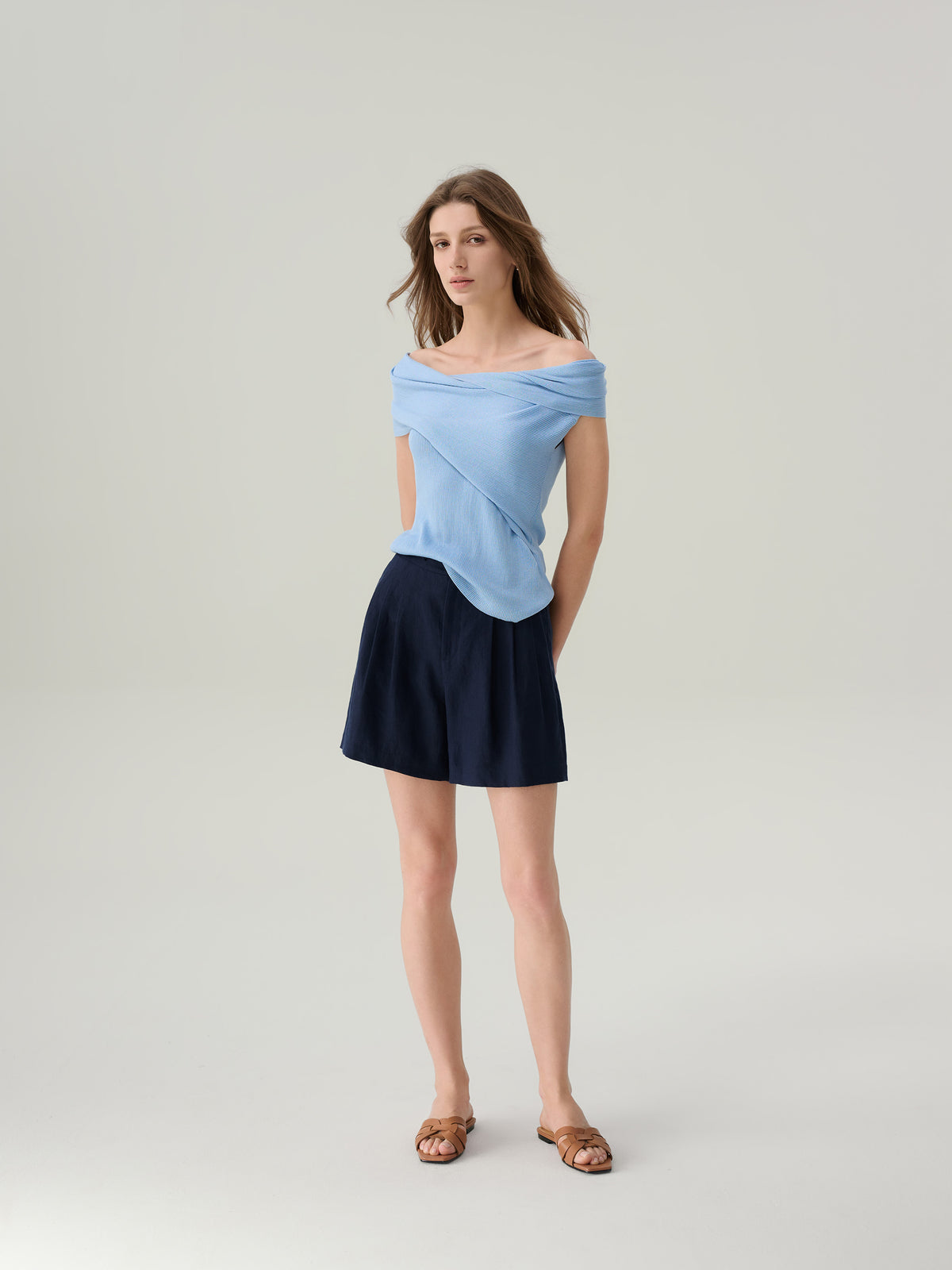 Romy Silk Off The Shoulder Top