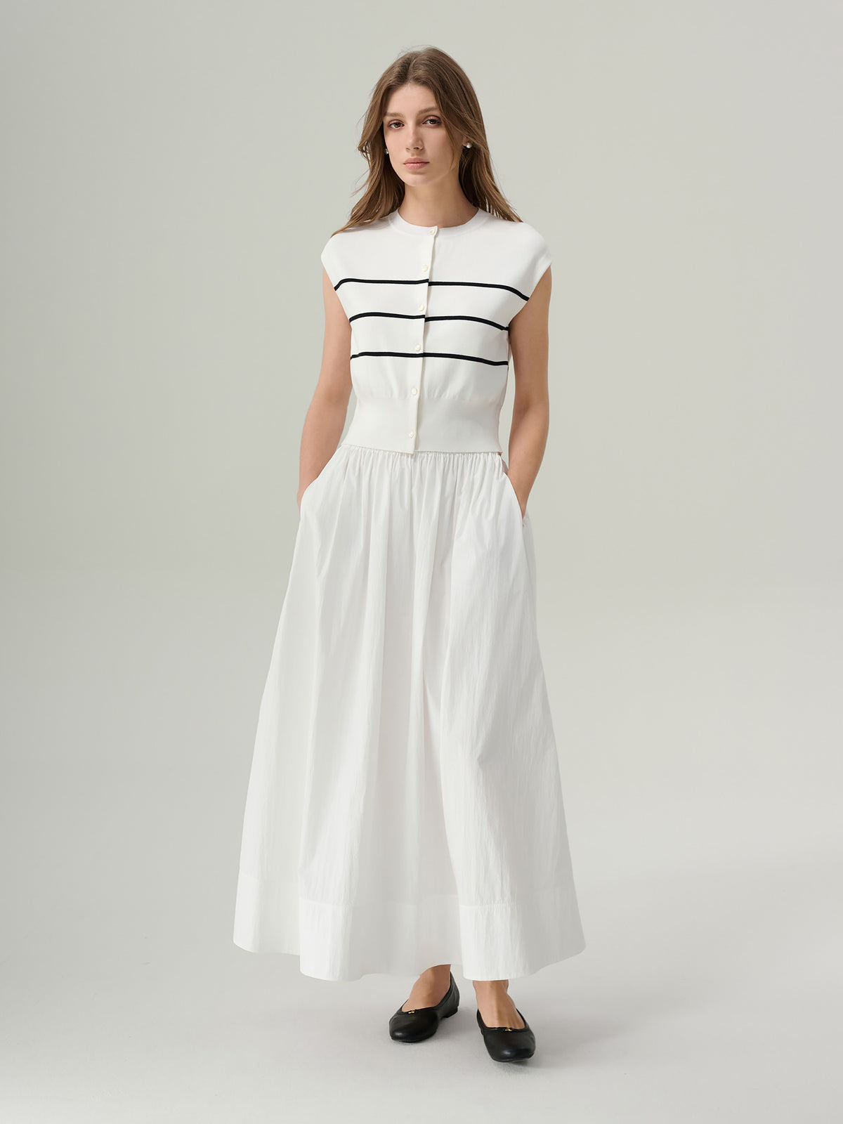 Lena Striped Button Up Top