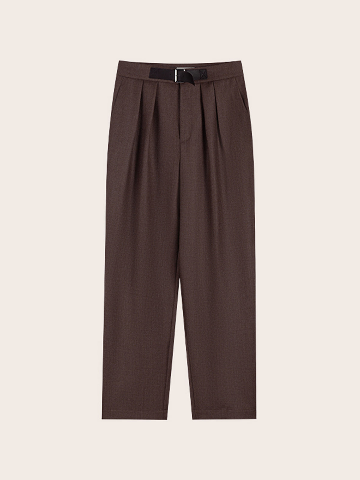 KENNY WOOL PLEATED SLIM TROUSERS(LIGHT COLOR)