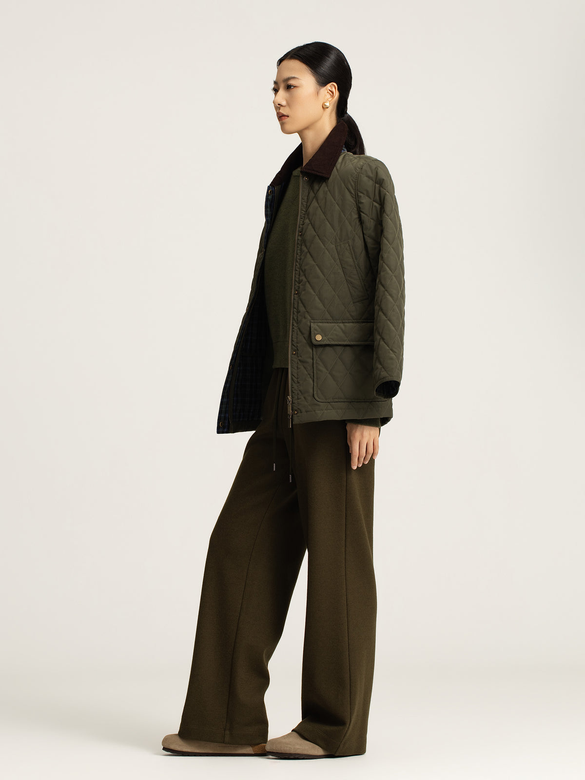 Leni Wool/Cotton Wide Leg Pants
