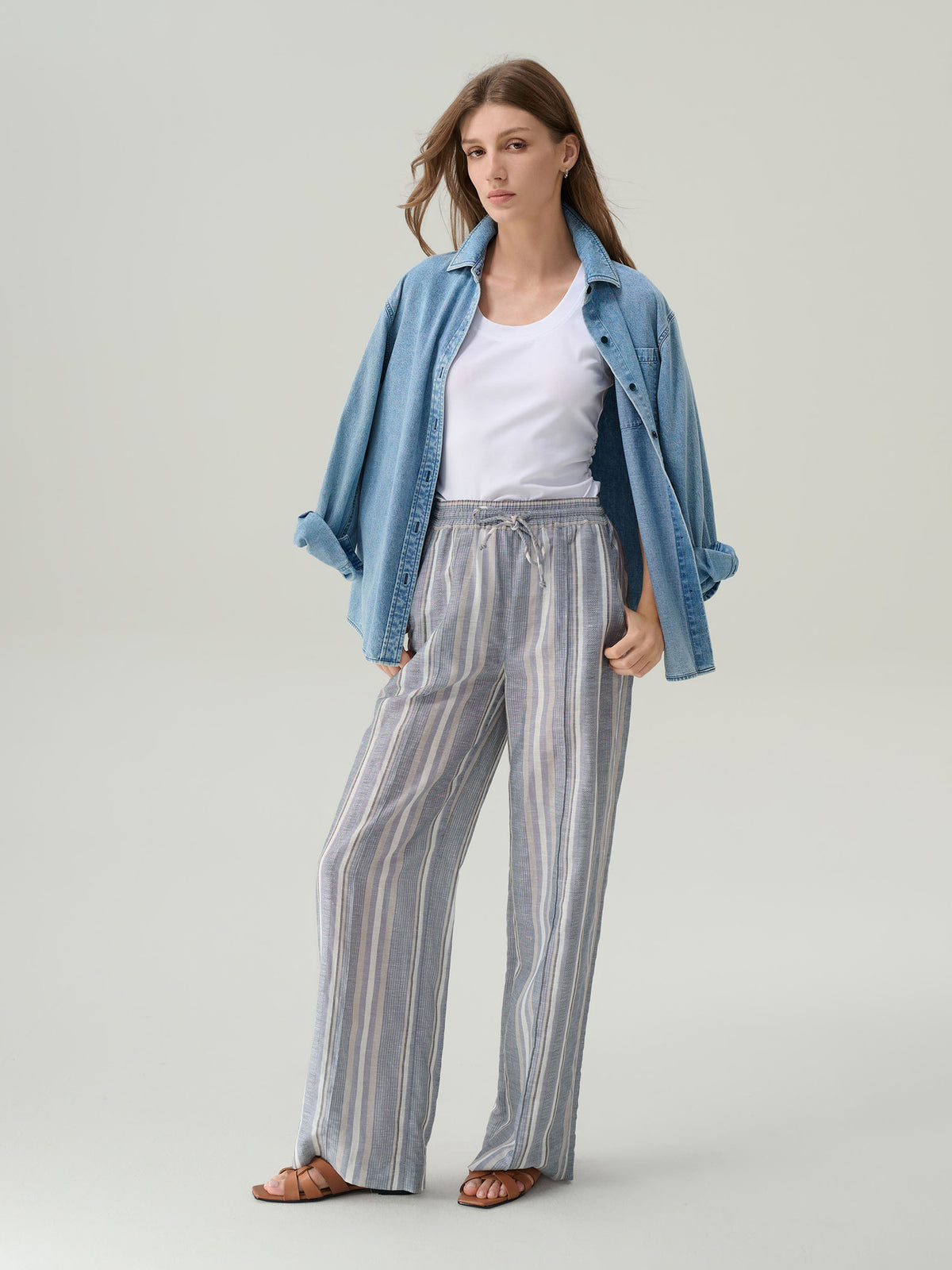 Frida Striped Linen Pants