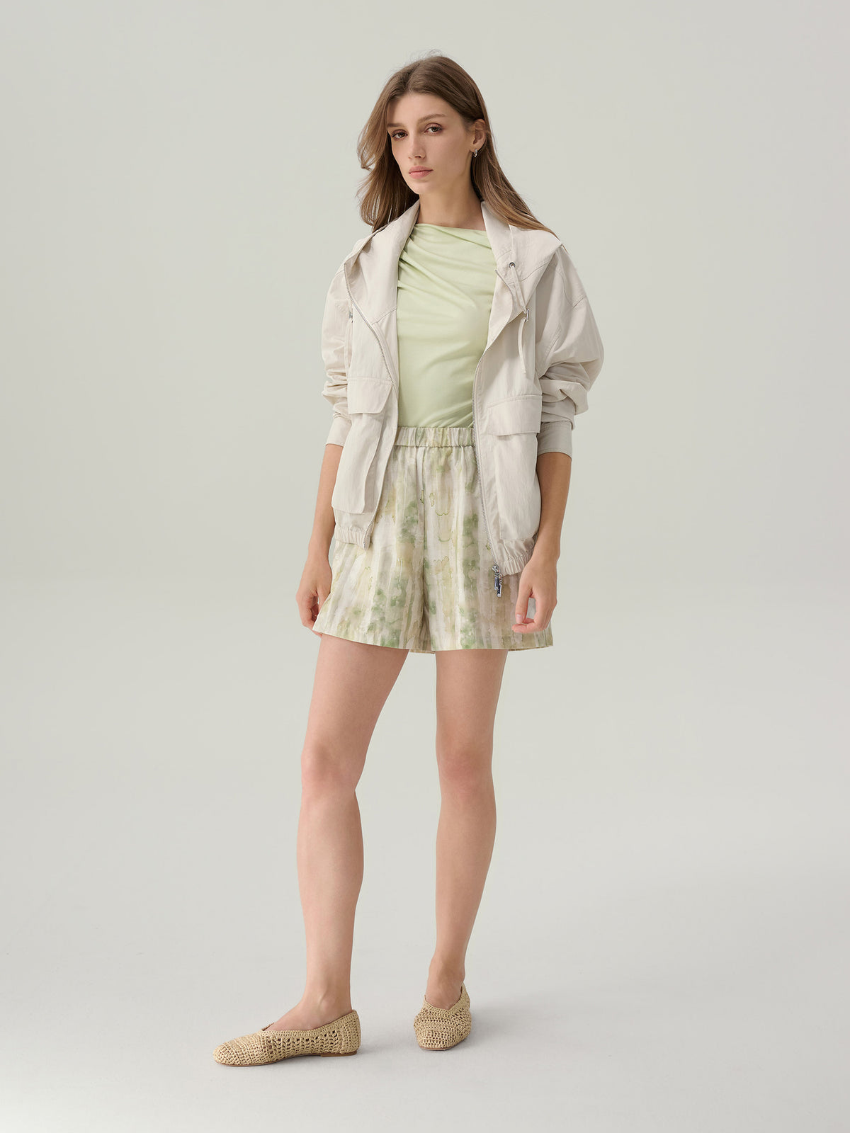 Riley Agave Green High Waisted Shorts