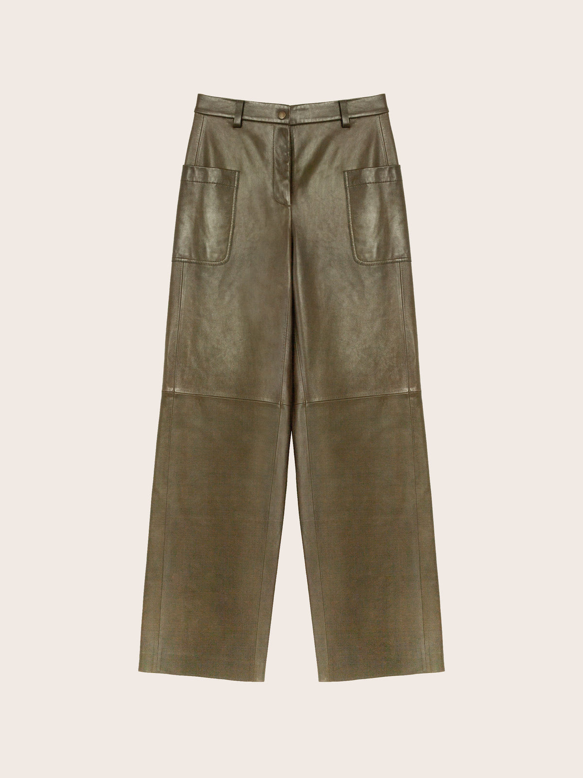 Greer Lambskin Wide-Leg Trousers