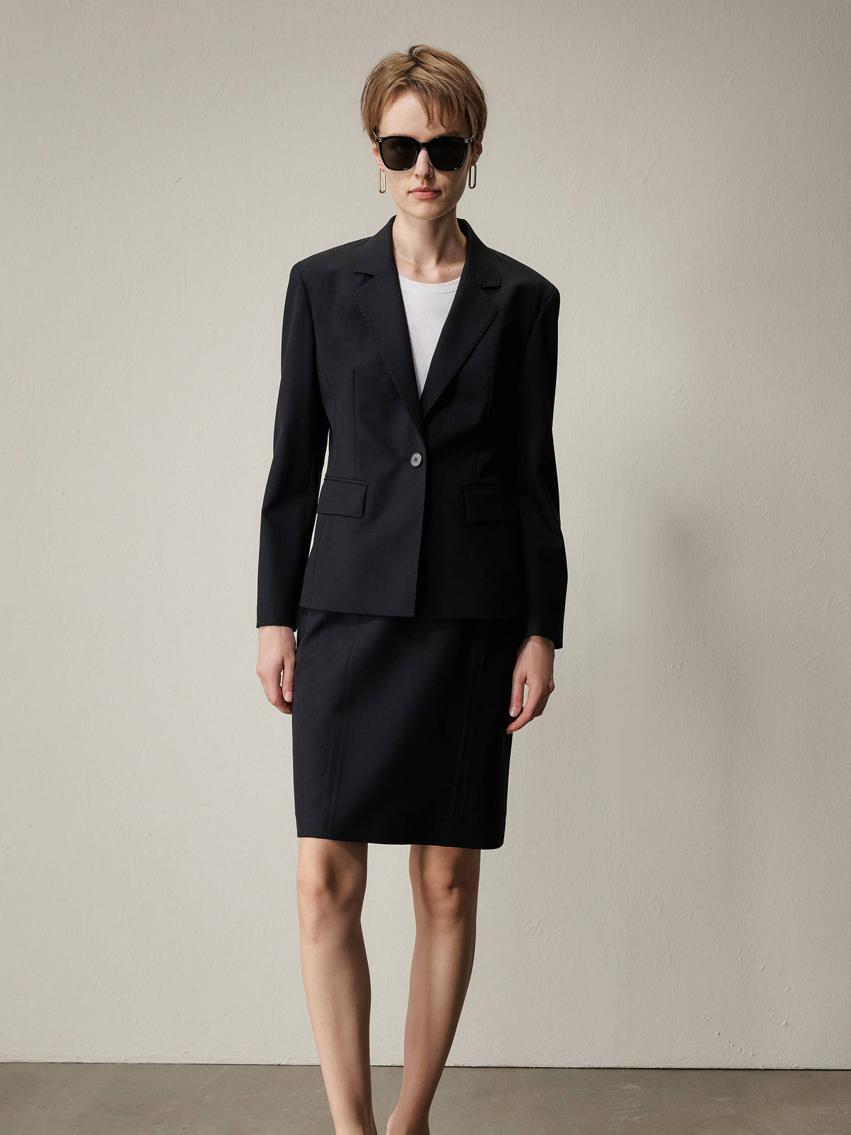 Arden Tailored Wool Skirt