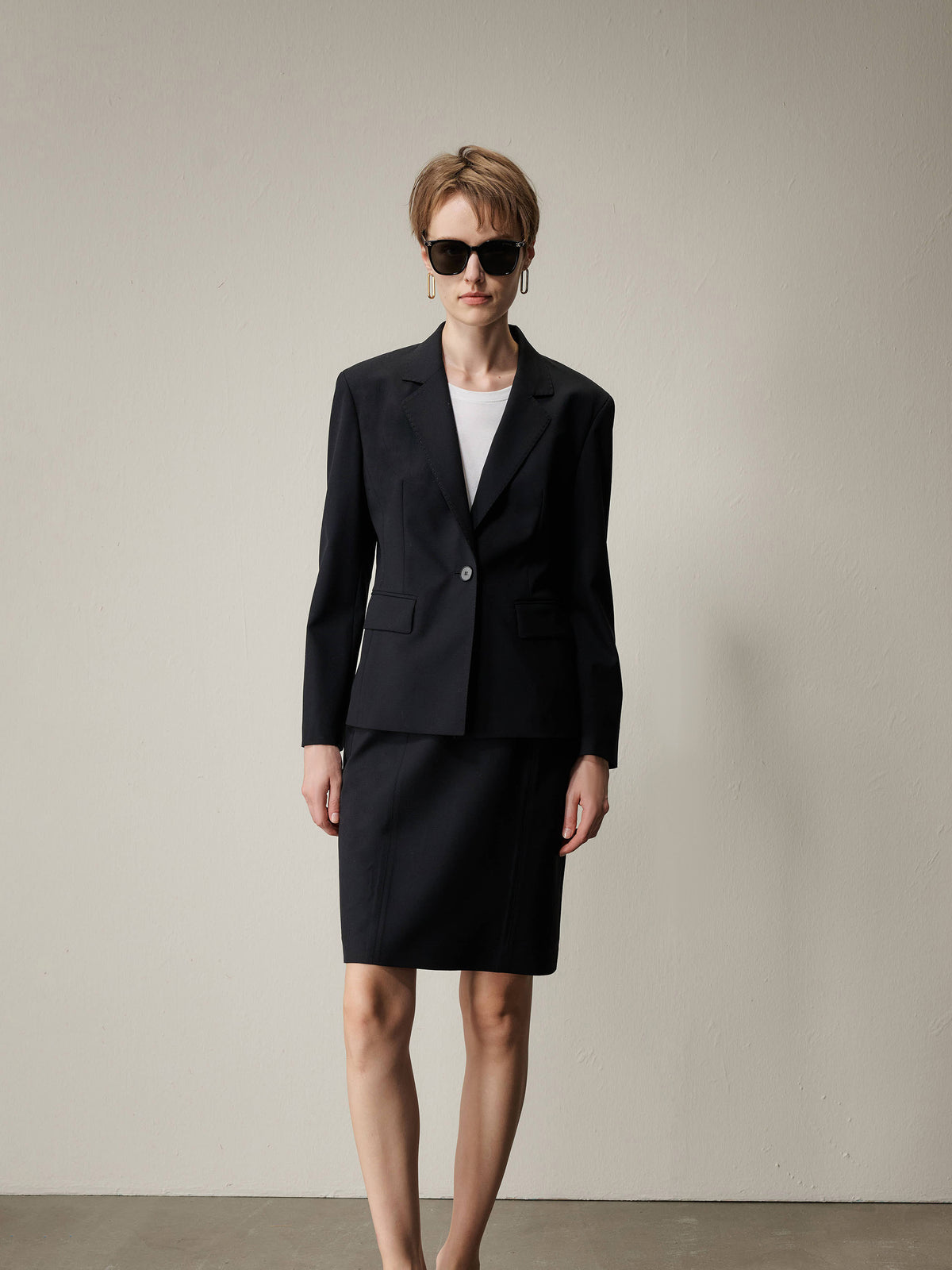 Arden Tailored Wool Skirt