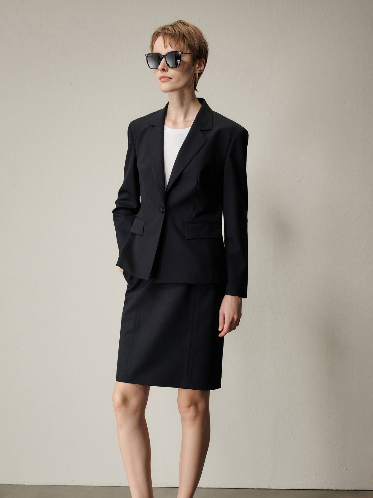 Arden Tailored Wool Skirt