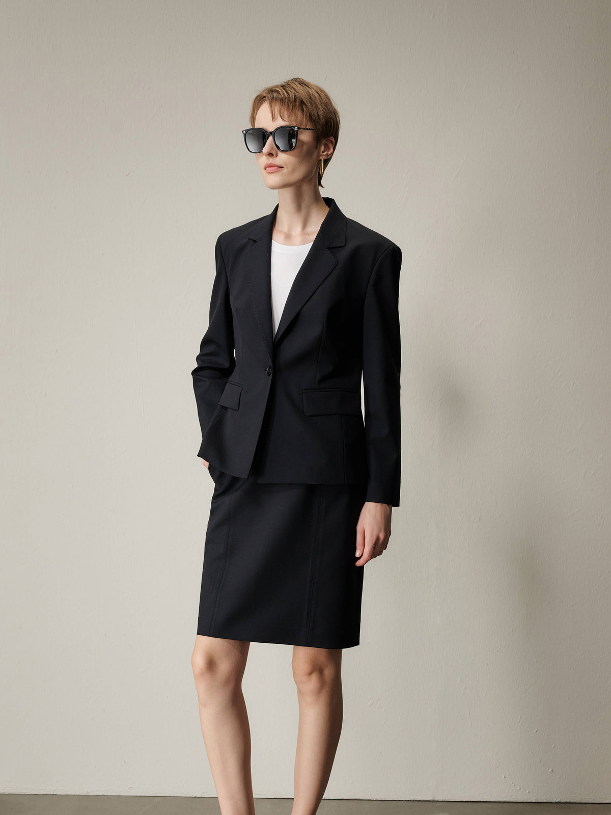 Arden Tailored Wool Skirt