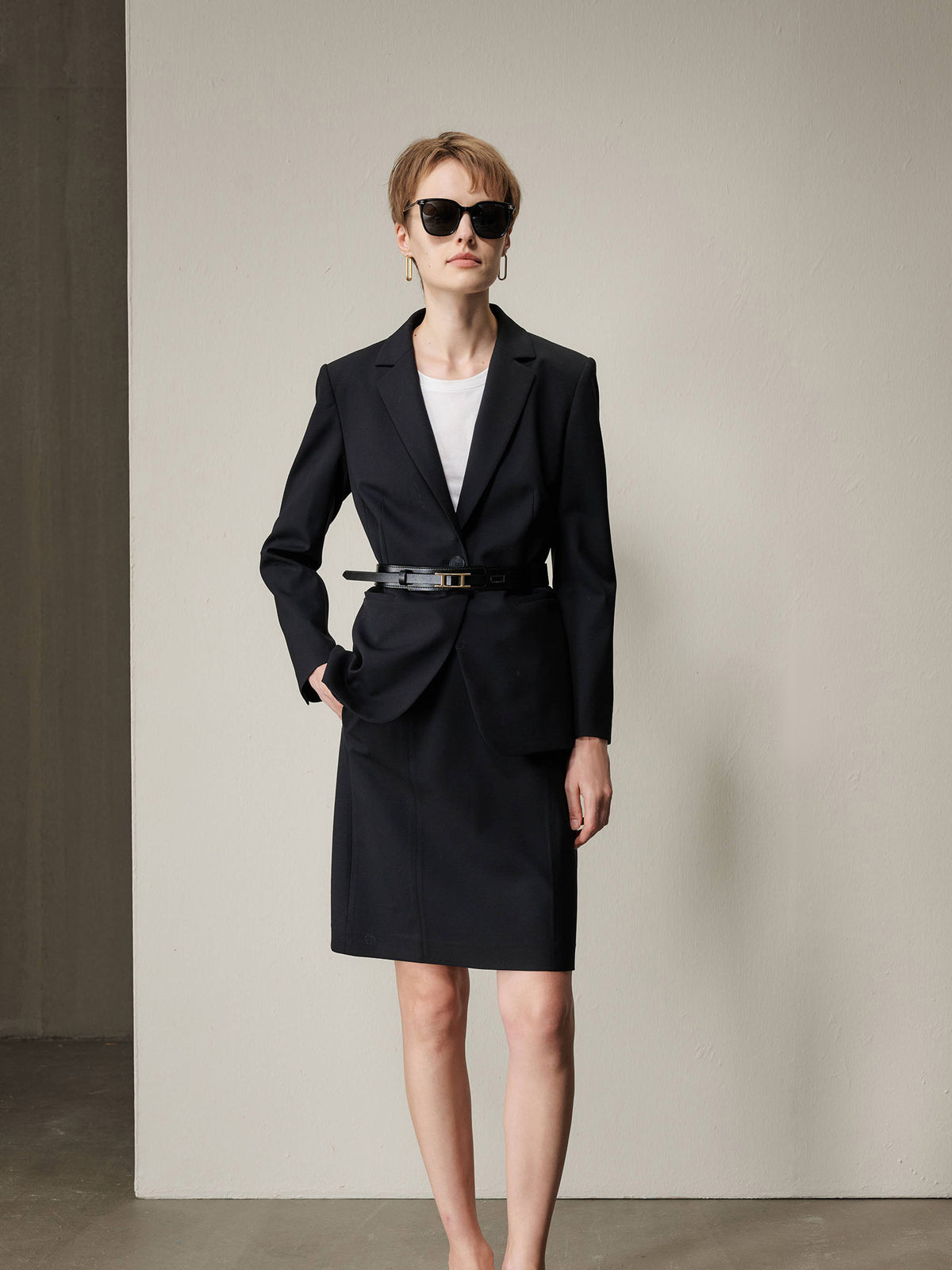 Arden Tailored Wool Skirt
