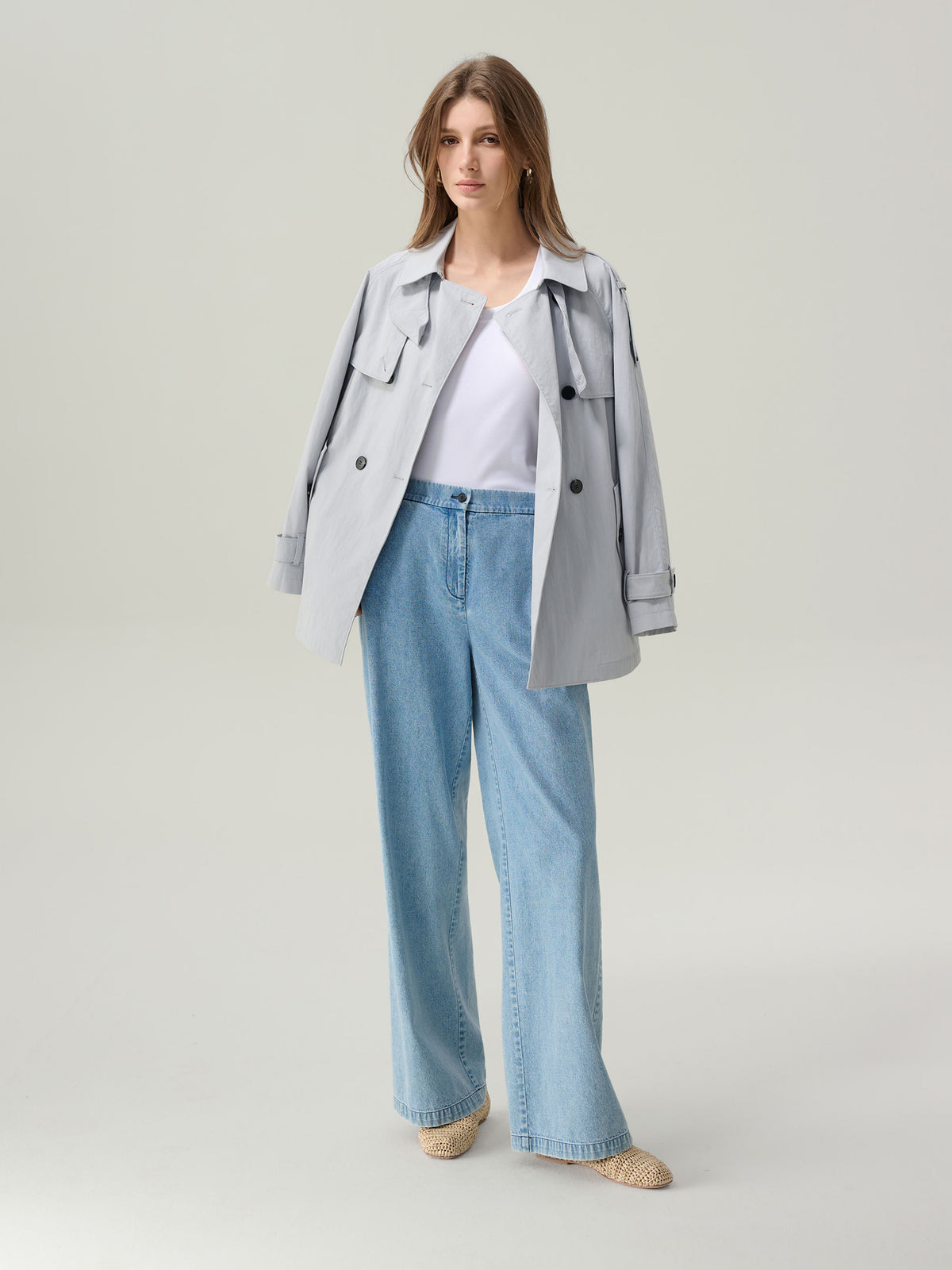 Sylvia Cotton/Silk White T-Shirt