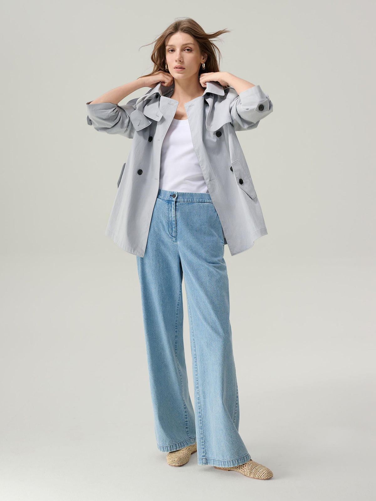 Sylvia Cotton/Silk White T-Shirt