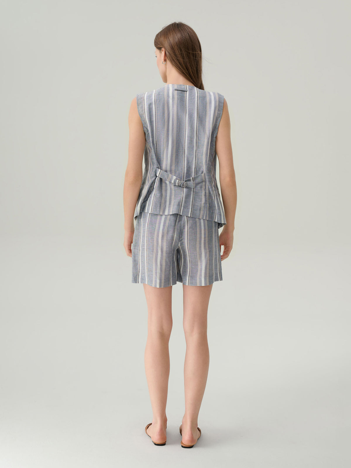 Joan Striped Linen Vest