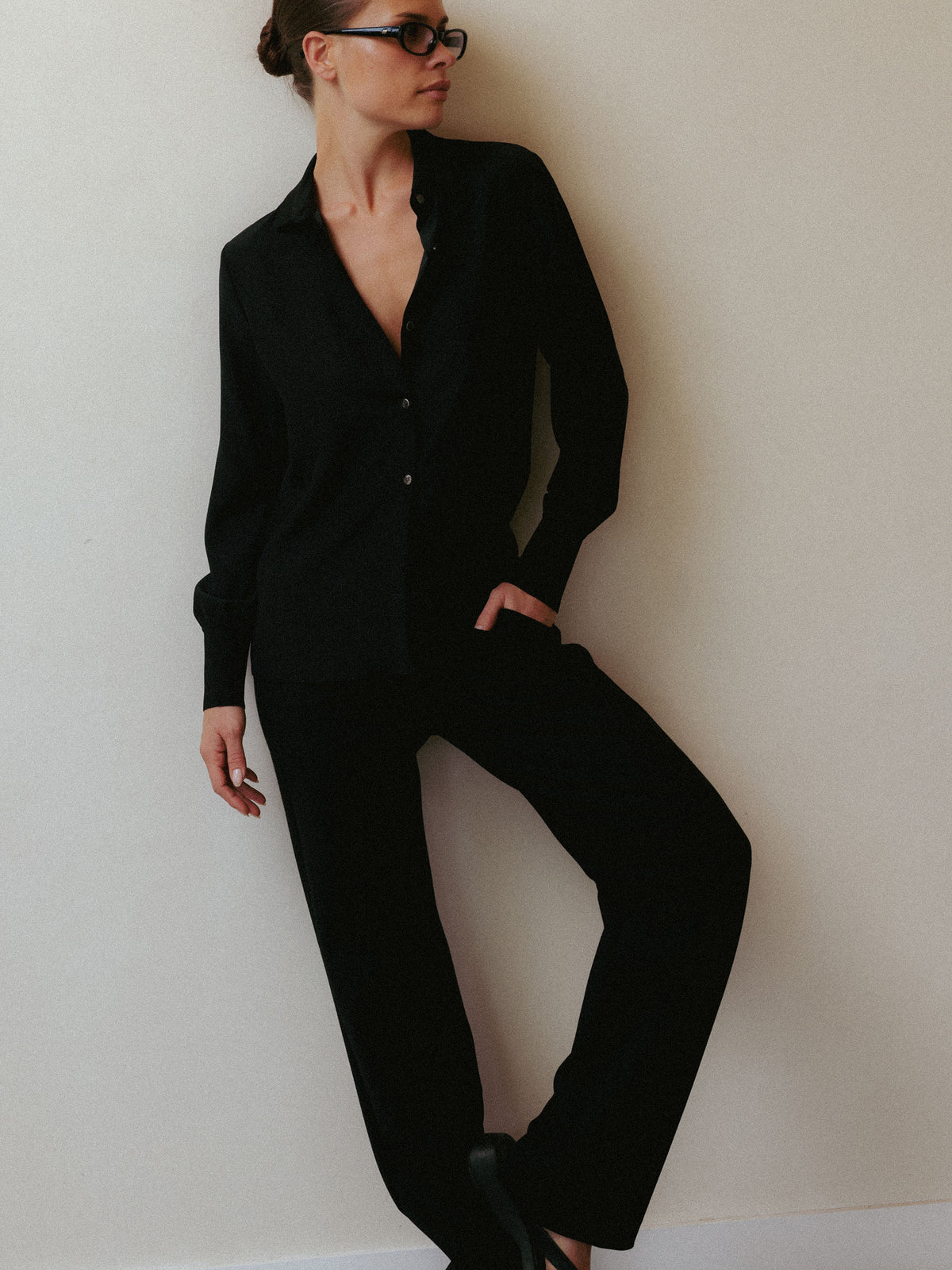 Goldie Silk Blouse With Elastic Sleeve Detail