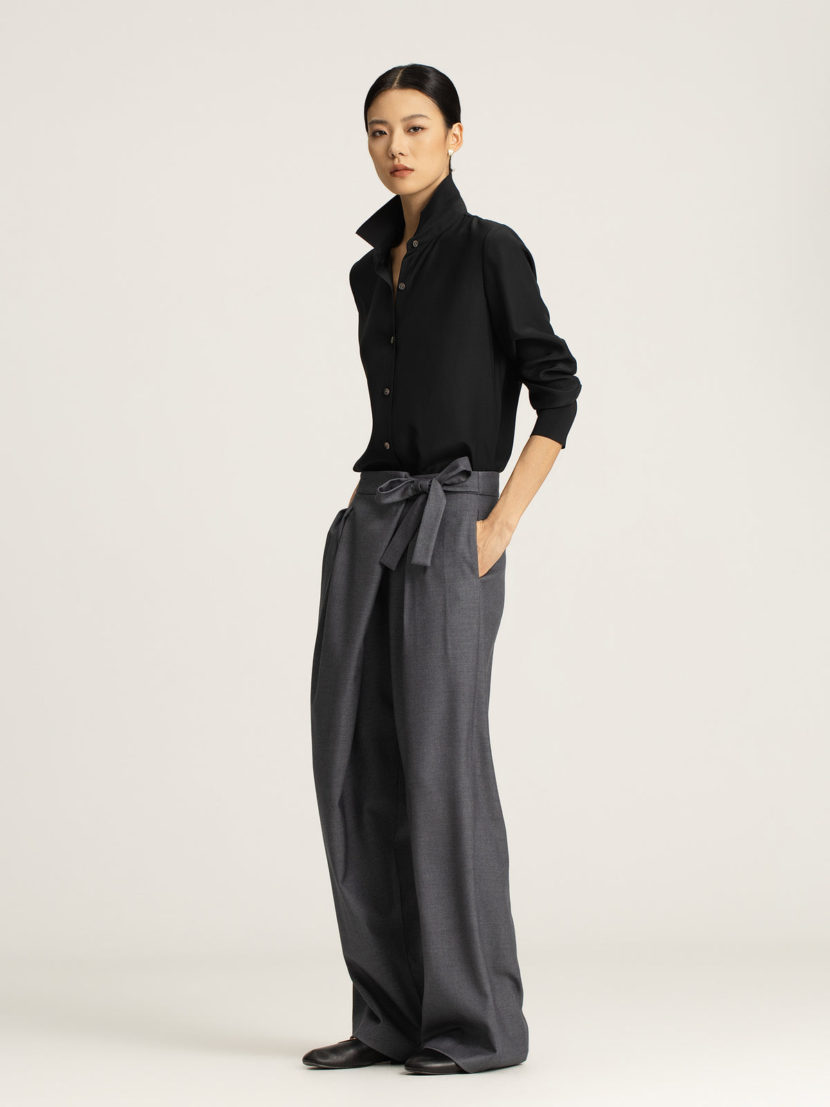 Goldie Silk Blouse With Elastic Sleeve Detail