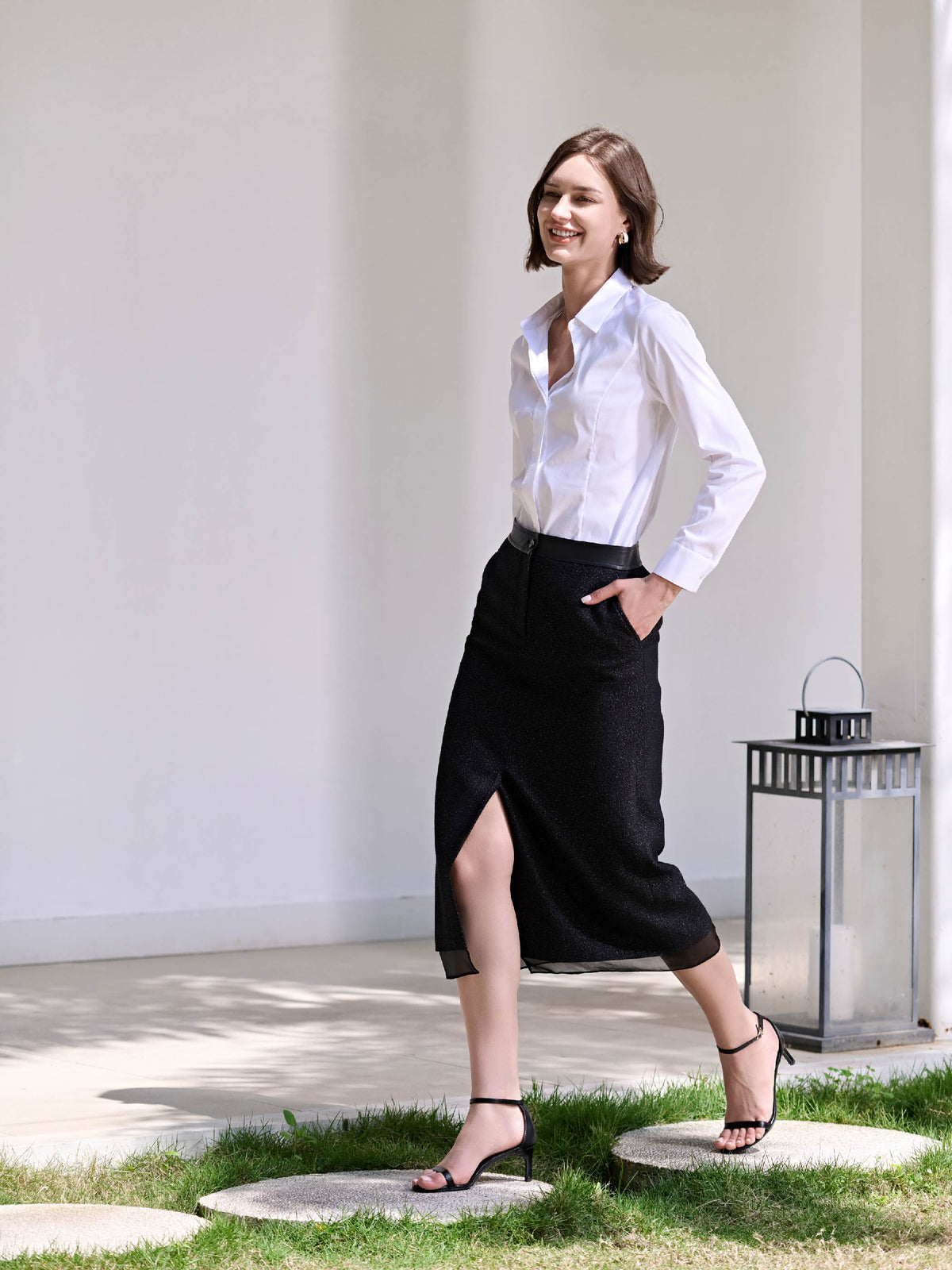 ISABEL FITTED STRETCH COTTON BLOUSE