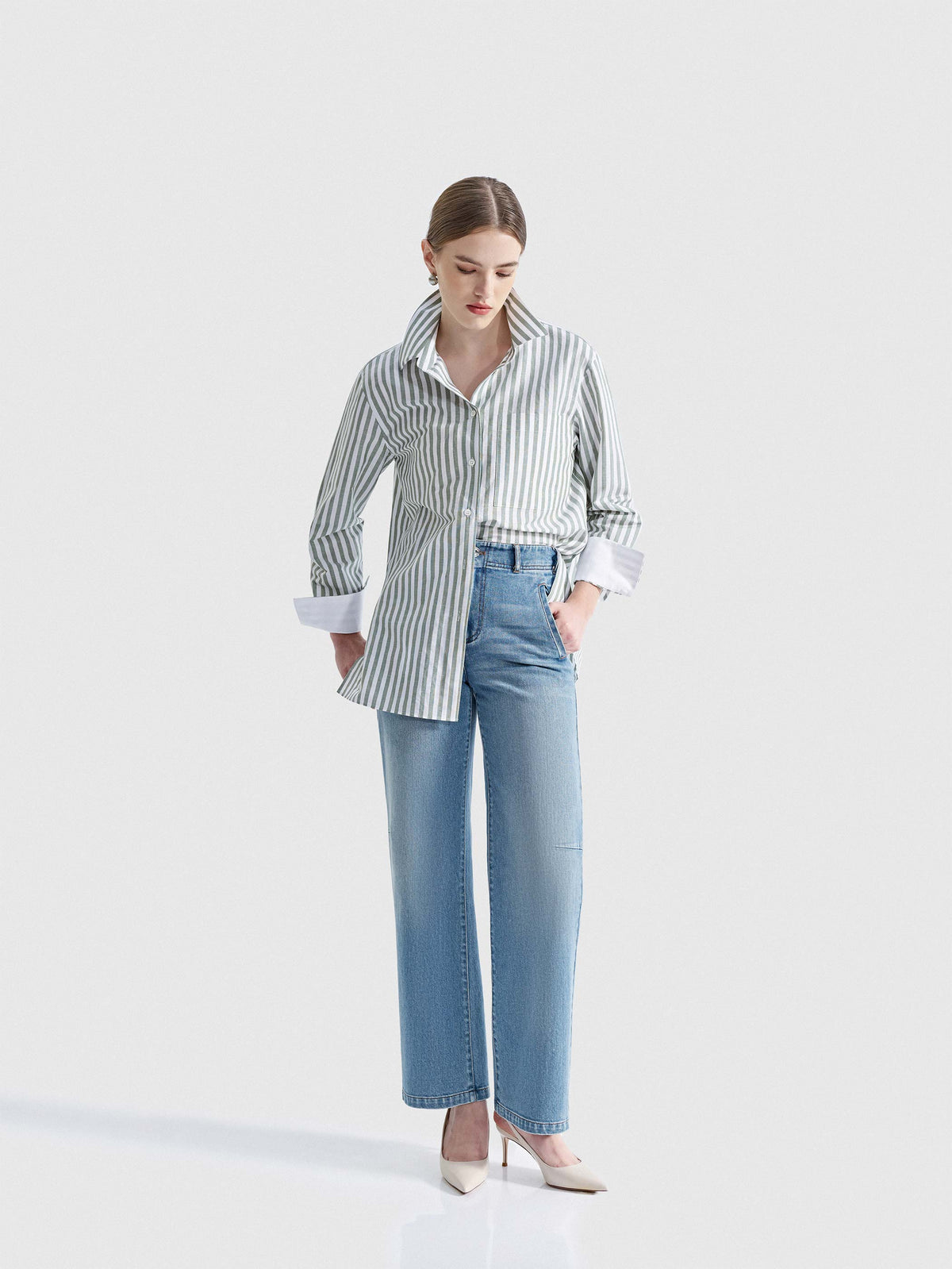TALYSE STRIPE BUTTON DOWN