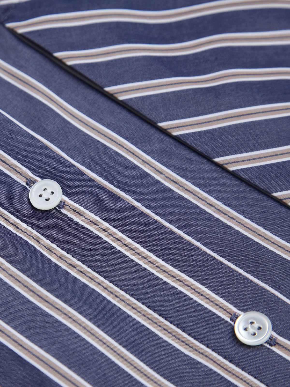 Sybil Striped Cotton Button Down Top
