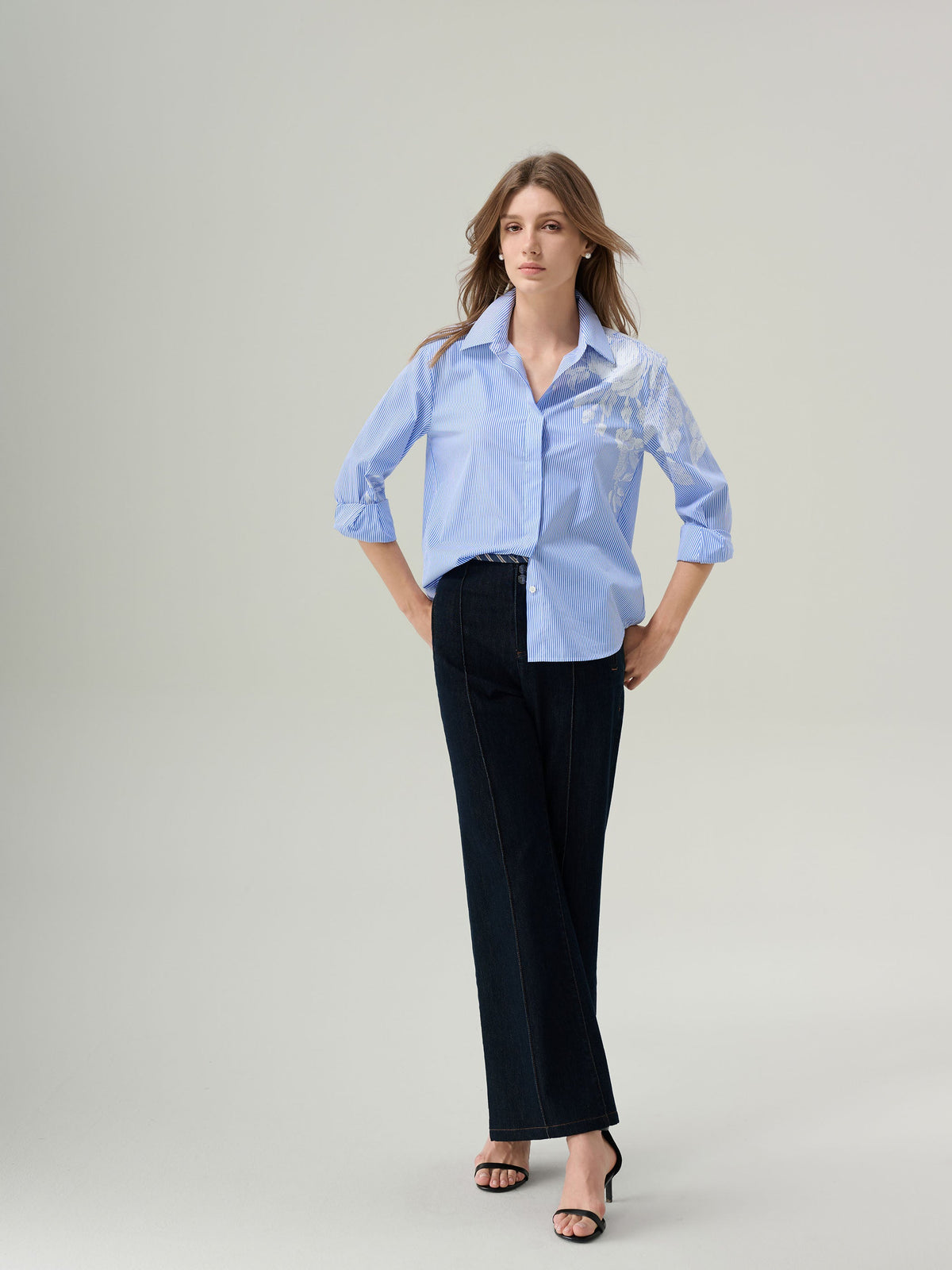 Maisie Blue &amp; White 
Striped Blouse