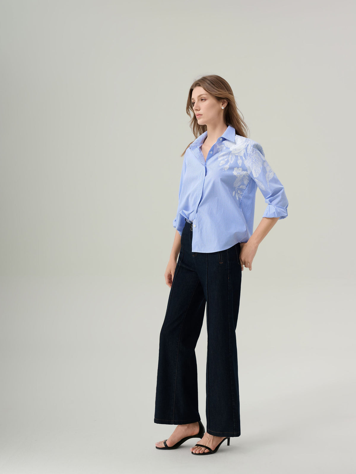 Maisie Blue &amp; White 
Striped Blouse