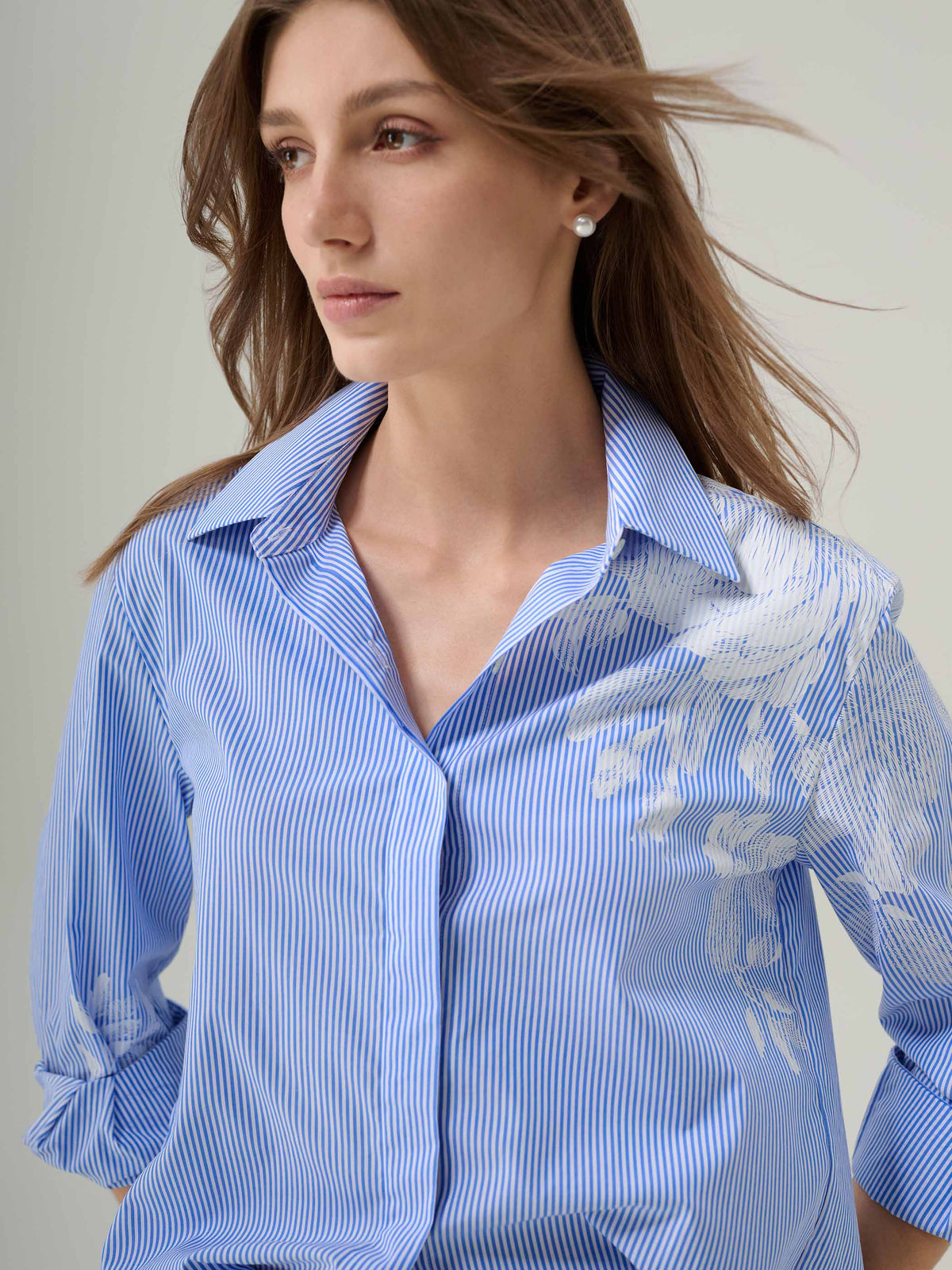 Maisie Blue &amp; White 
Striped Blouse
