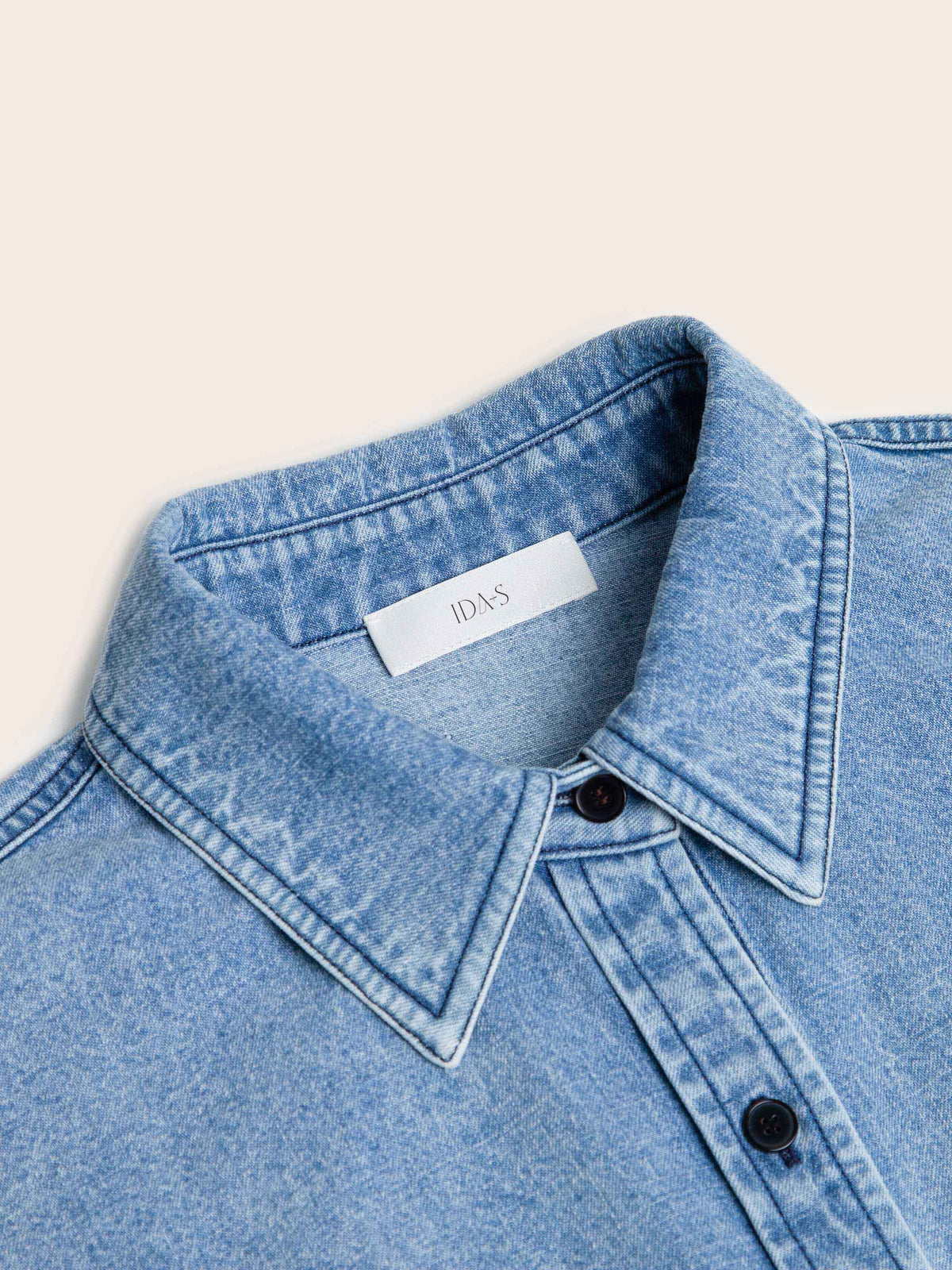 Lara Light Denim Button 
Down Top