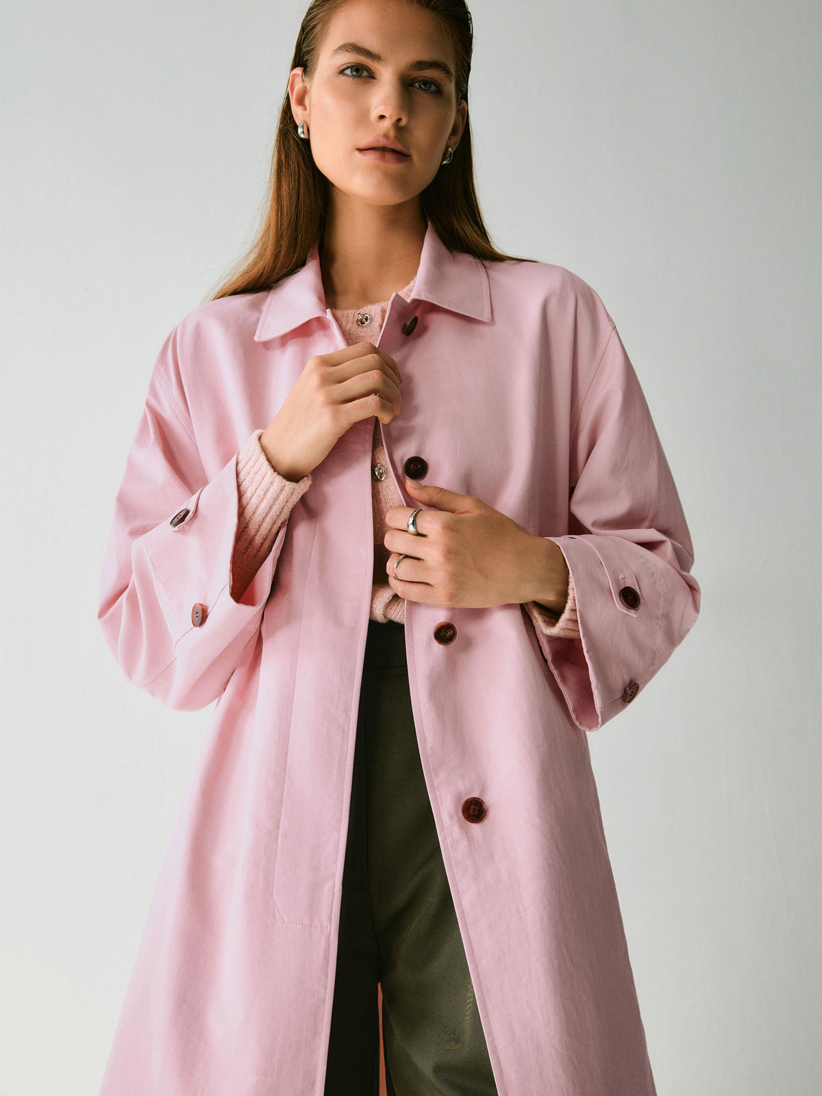Rose Trench Coat
