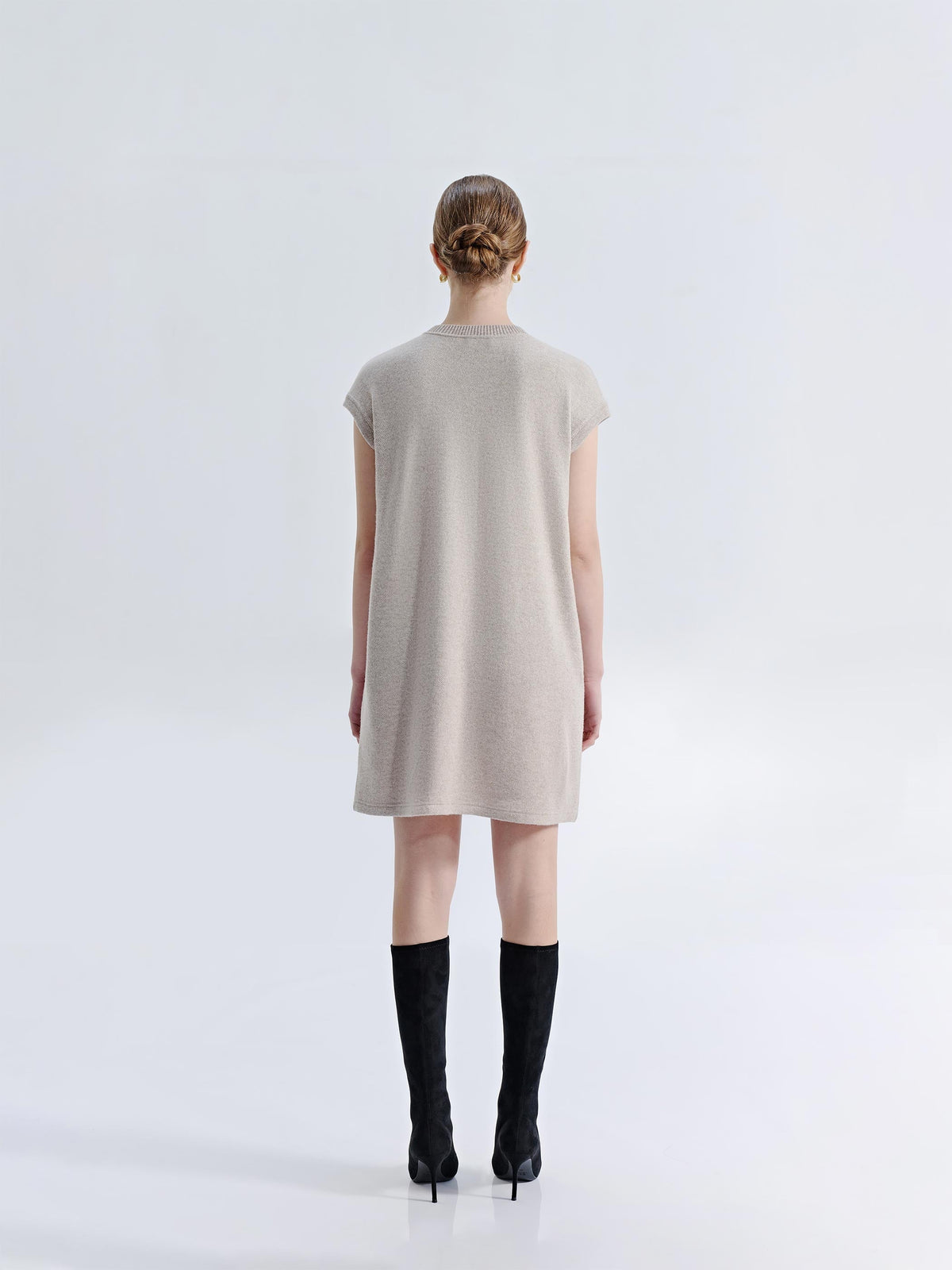 LYRA WOOL CASHMERE CAP SLEEVES SHEATH DRESS