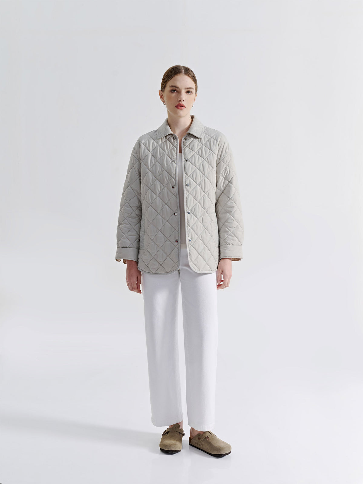 NOVA QUILTED LONG SLEEVE BUTTON DOWN JACKET
