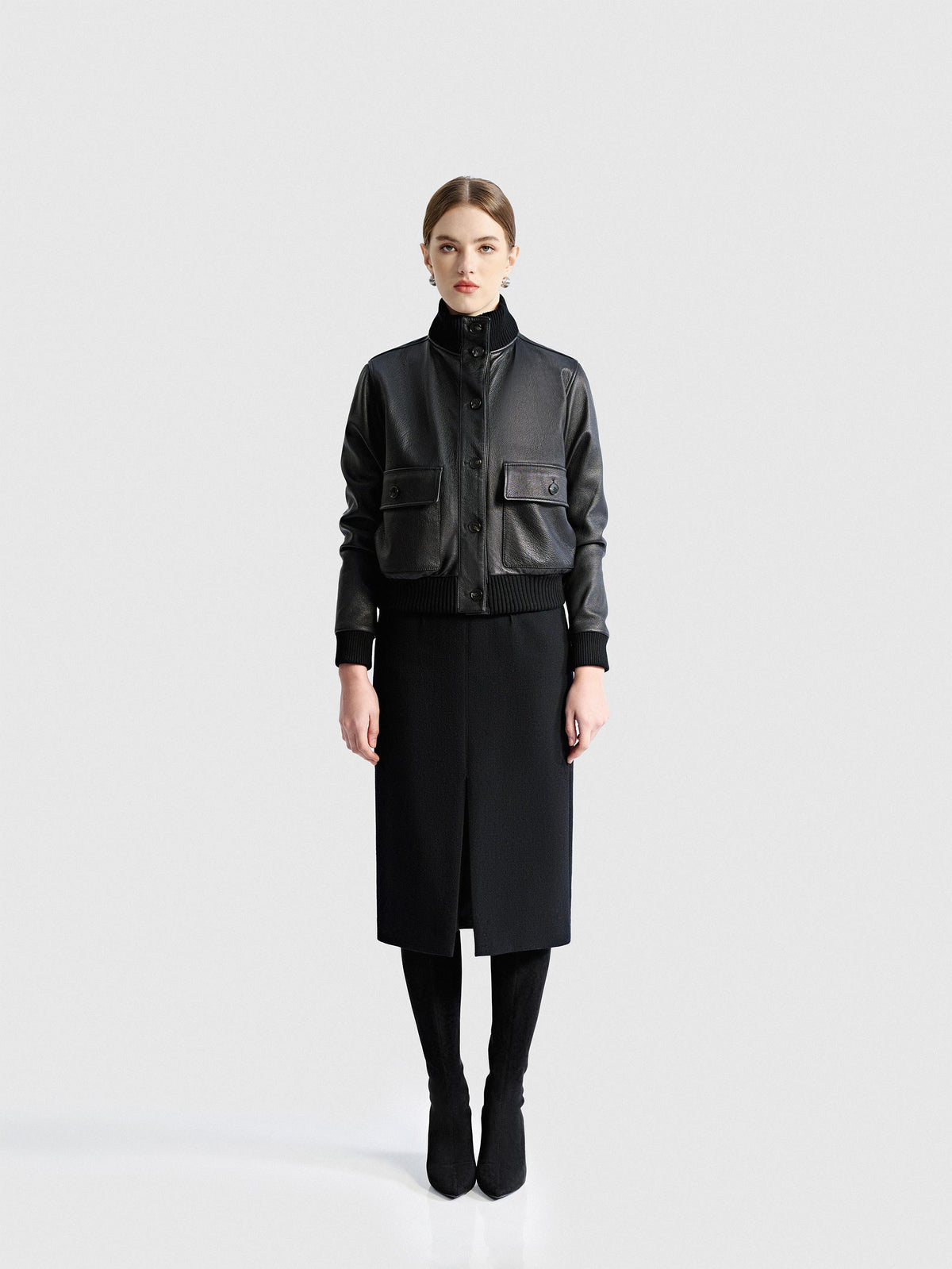 ISOLDE LEATHER BOMBER JACKET