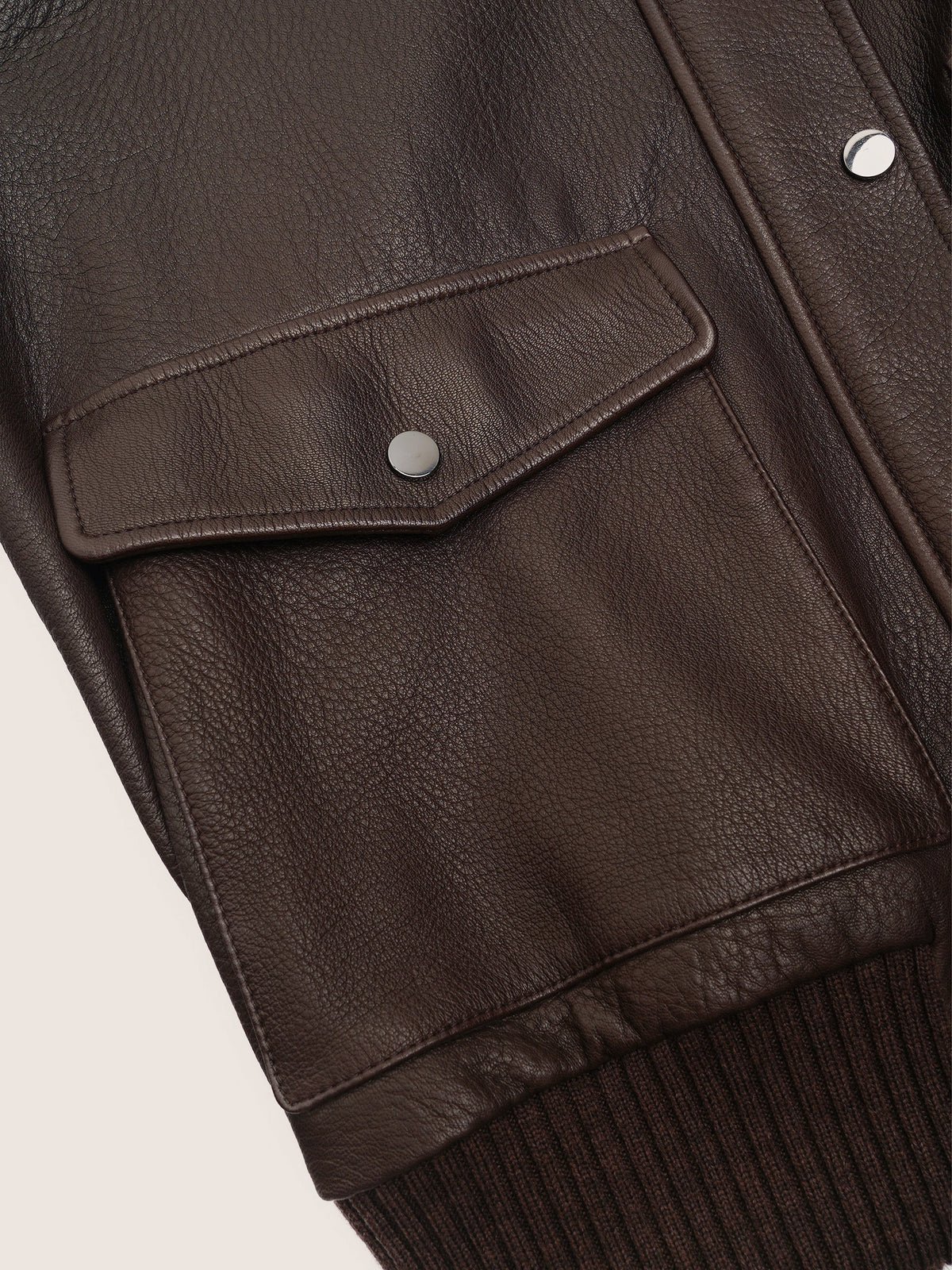 Nathi Goatskin Leather Bomber