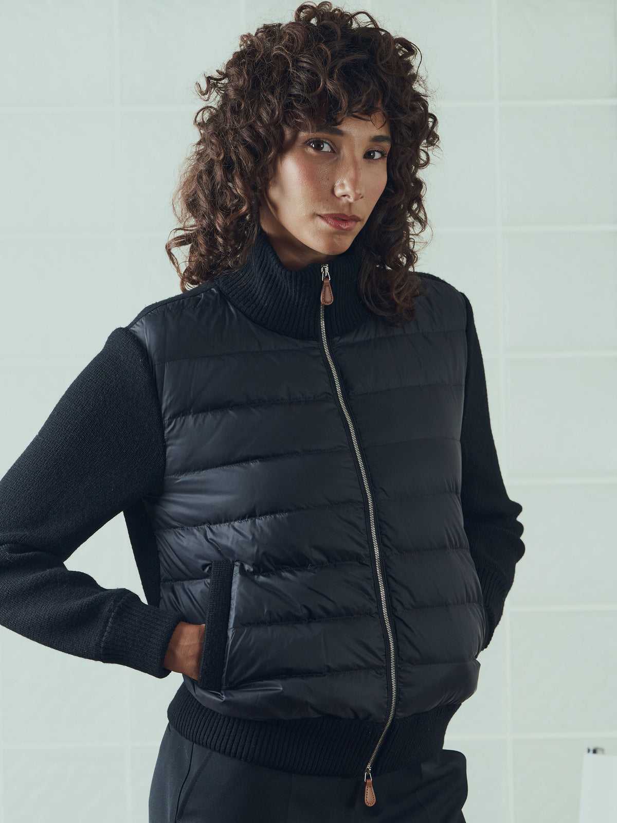 Sutton Nylon Knit Bomber