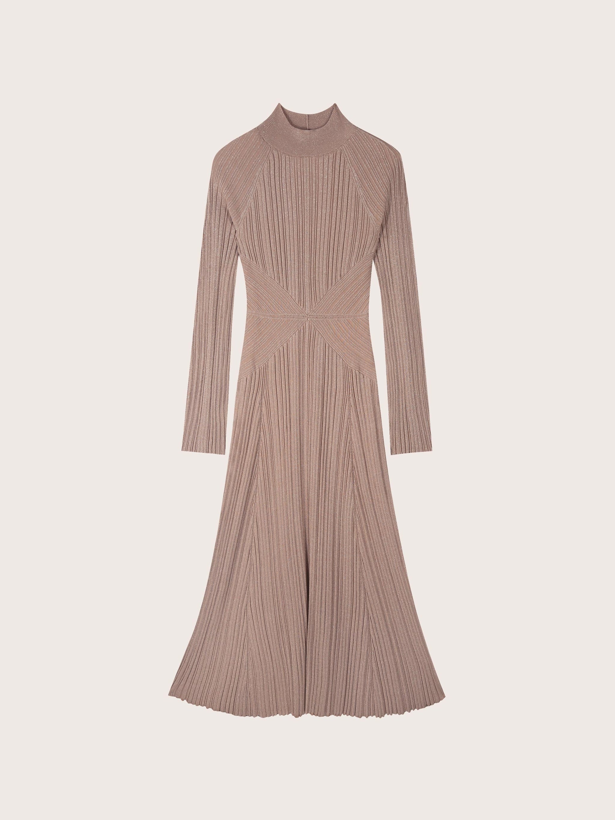 Designer Arden Knit Dress in Khaki Metallic | IDA+S Designer Arden Knit Dress in Khaki Metallic | IDA+S
