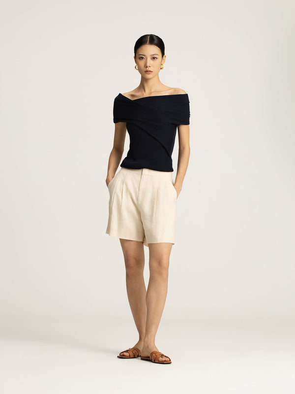 Talea Linen Pleated Short| Women's Designer Clothing Australia | IDA+S
