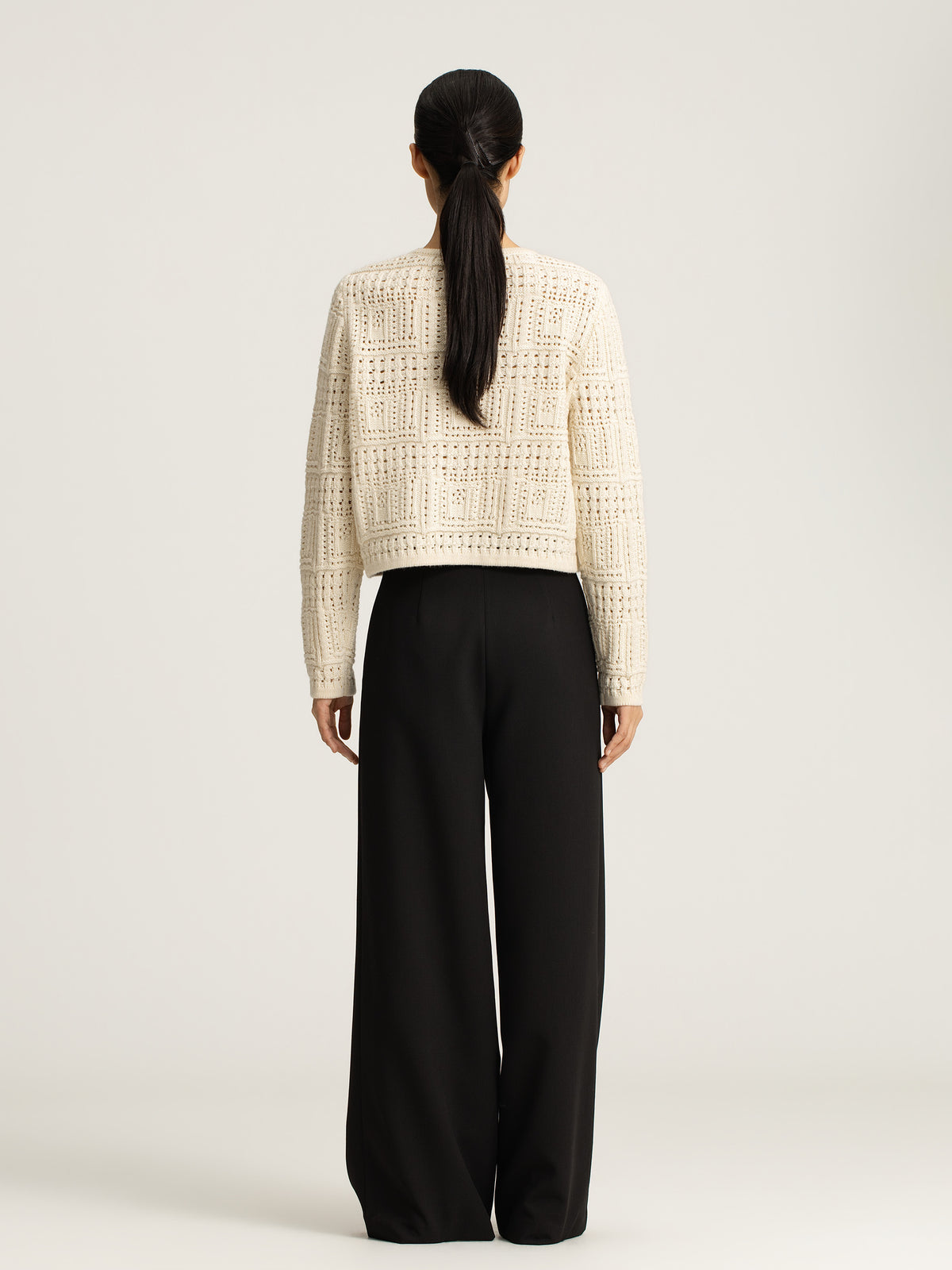 Thea Cashmere Crochet Cardigan