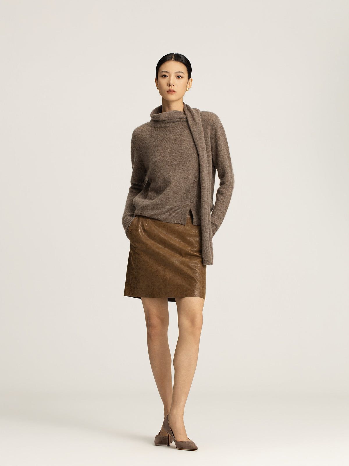 Odette Wool Cashmere Button Sweater