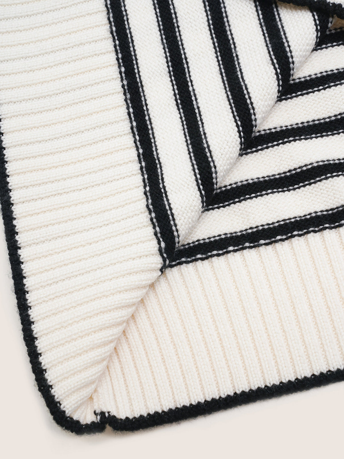 Ines Merino Stripe Quarter-Zip Knit