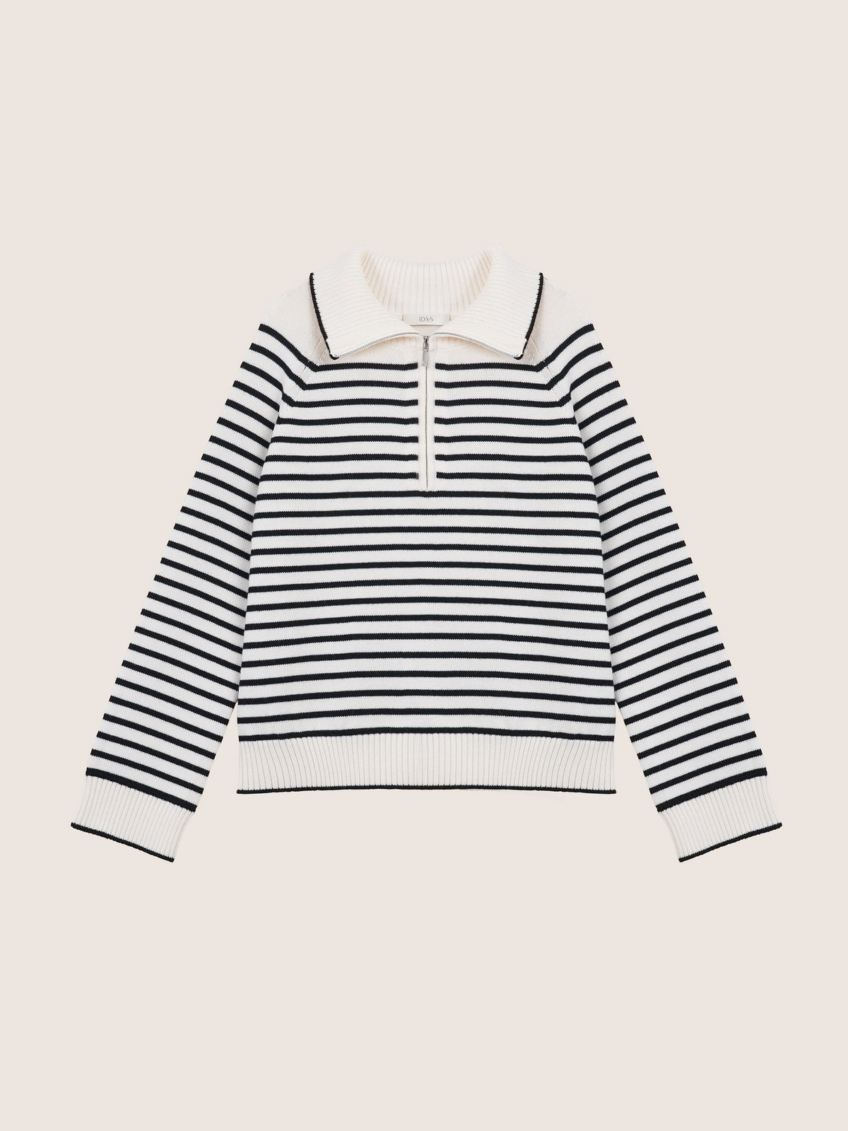 Ines Merino Stripe Quarter-Zip Knit