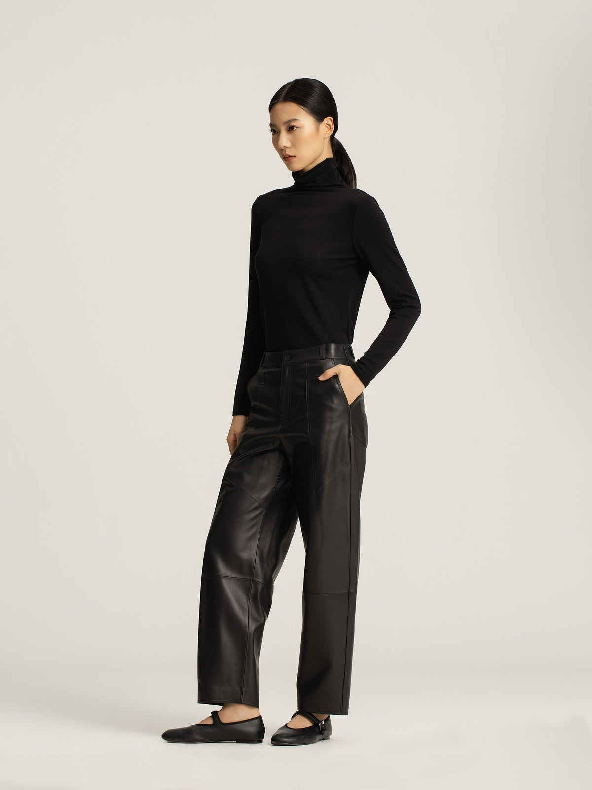 Corin Lambskin Panelled Pants